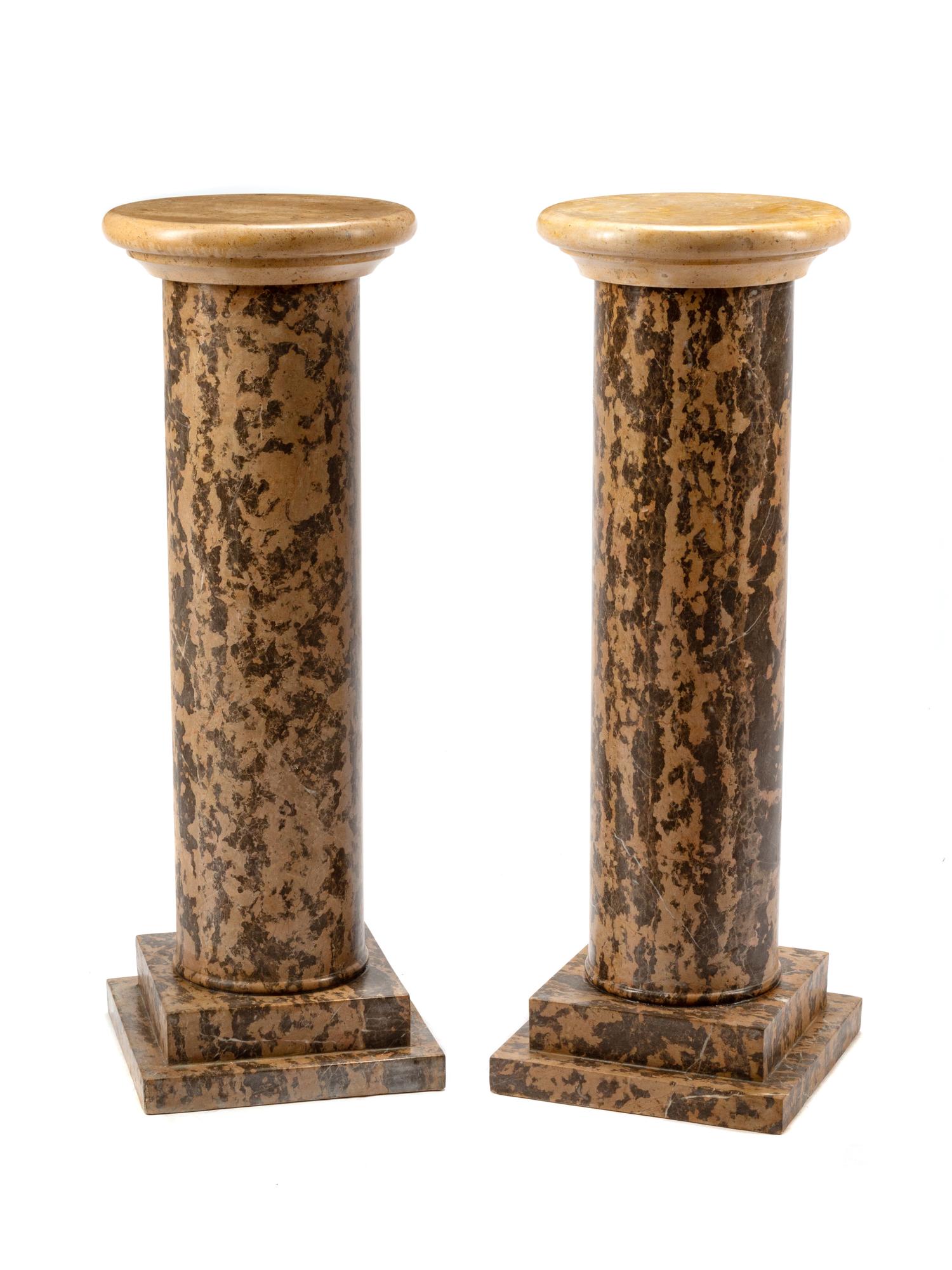 A Pair of Italian Marble Pedestals