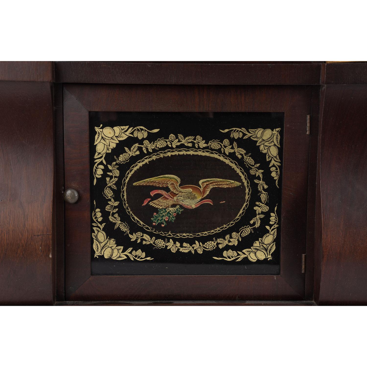A Seth Thomas Empire Mahogany and Giltwood Shelf Clock