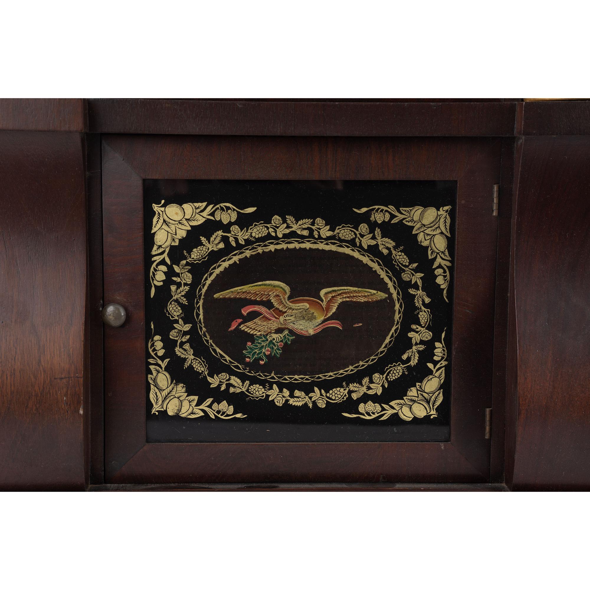 A Seth Thomas Empire Mahogany and Giltwood Shelf Clock