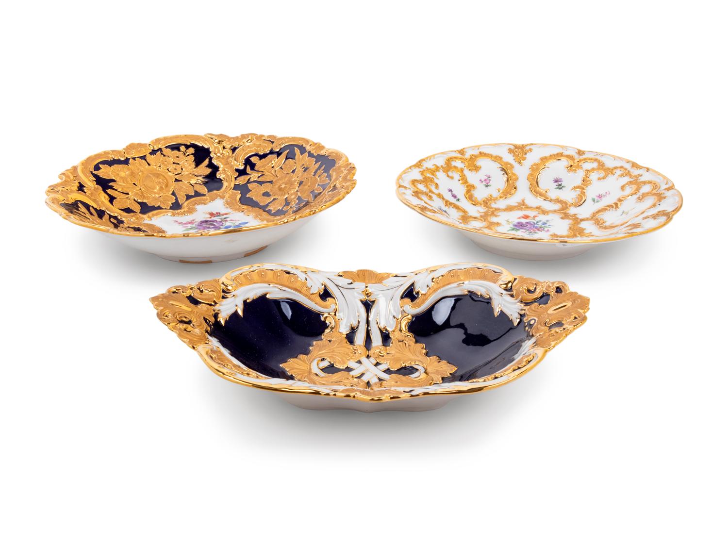 Three Meissen Porcelain Plates