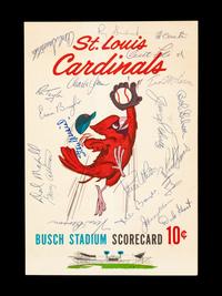 A 1963 St. Louis Cardinals Multi Signed Autograph Program Scorecard Featuring Stan Musial (Beckett Authentication Services)