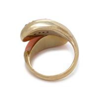 CORAL AND DIAMOND RING