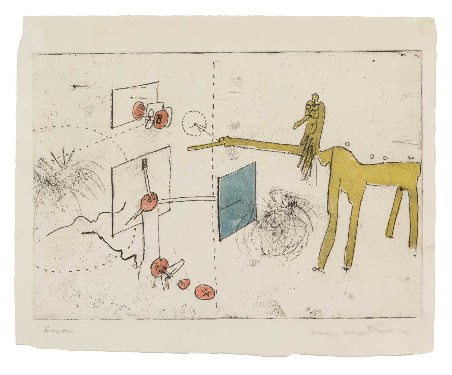 Roberto Matta, (Chilean, 1911-2002), Ohne Titel, pl. 2 (from Paroles Peintes by Alain Bosquet), 1959