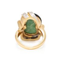 JADE, ONYX, RUBY, AND DIAMOND RING