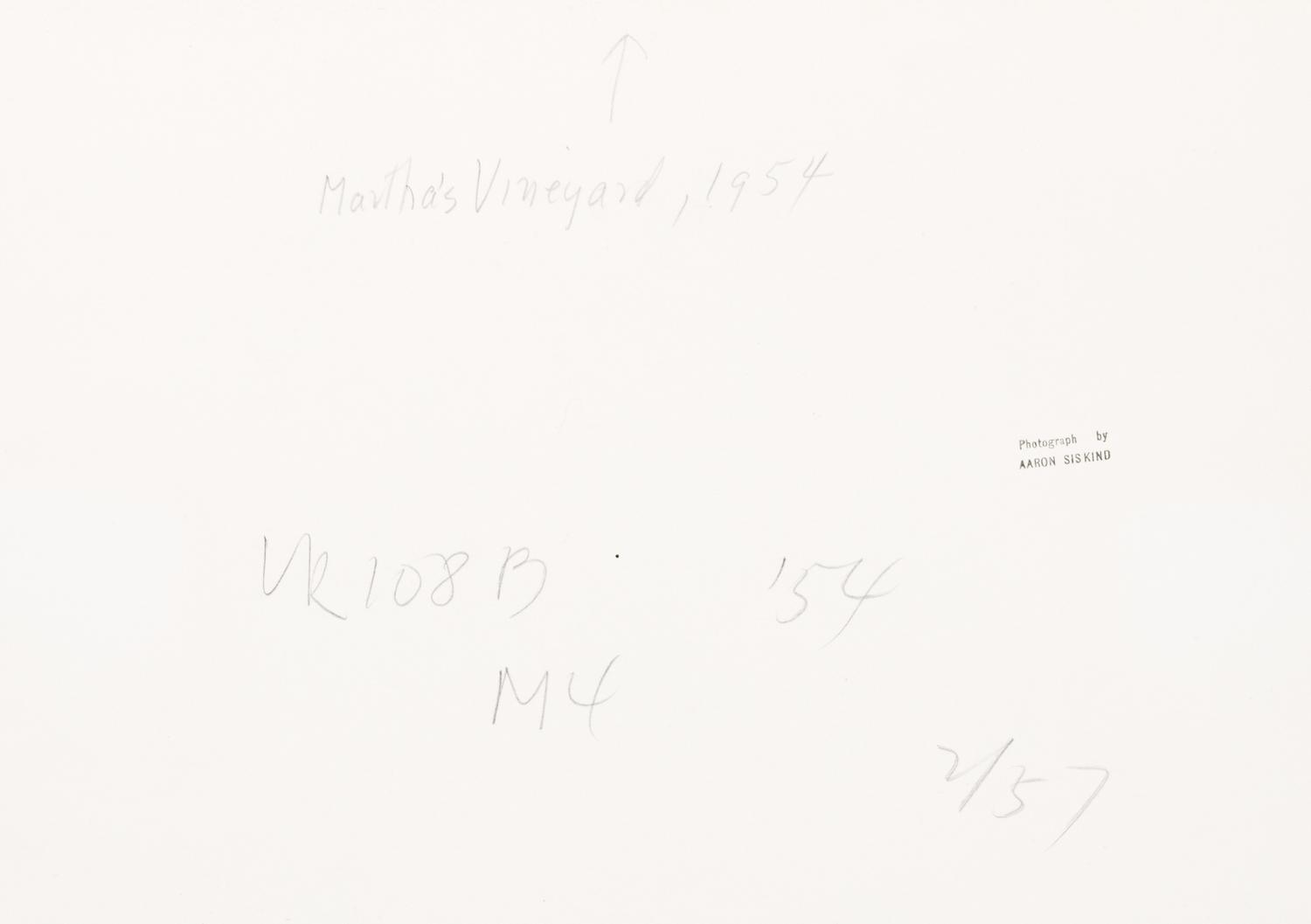 Aaron Siskind (1903-1991) Martha's Vineyard, 1954