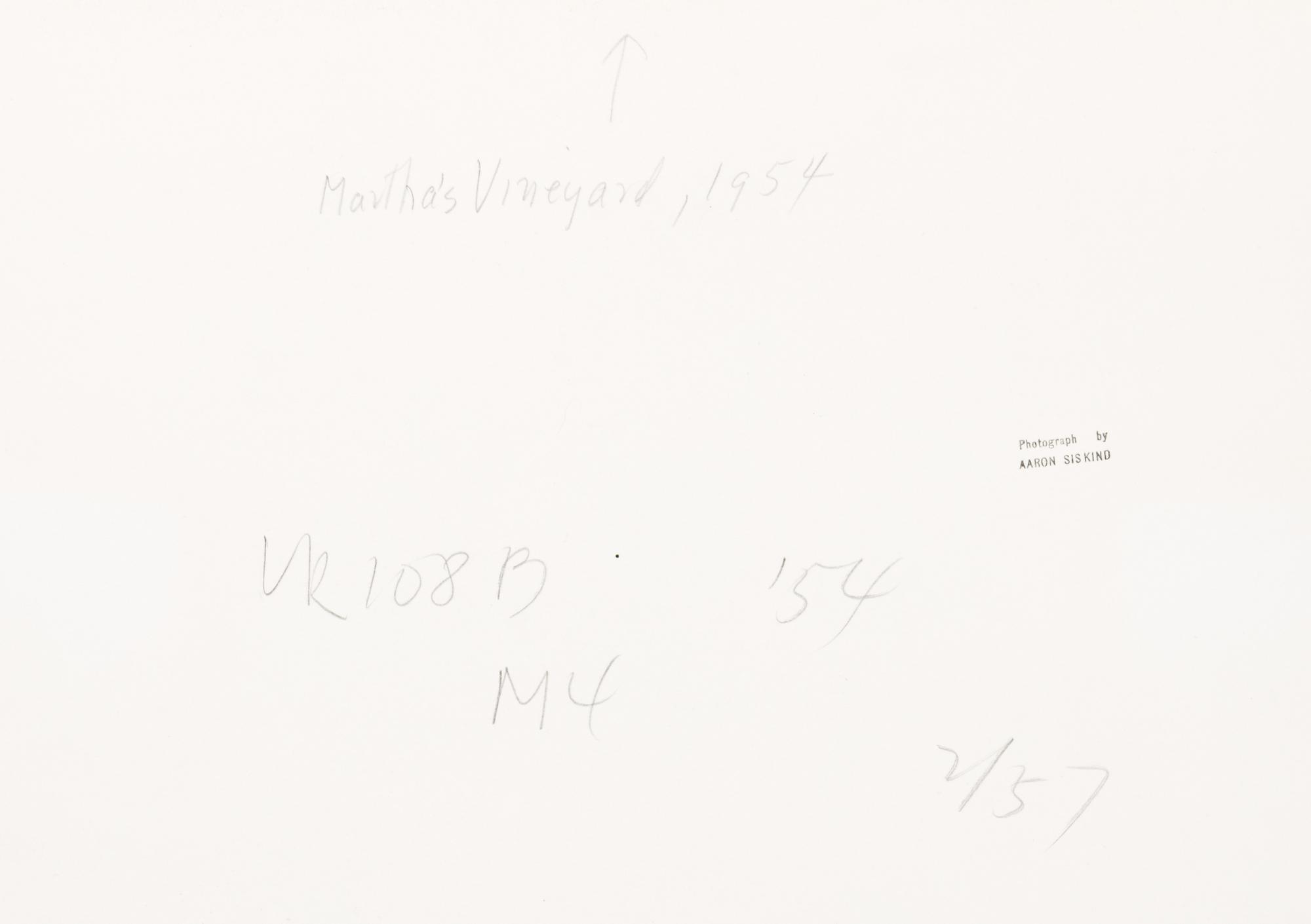 Aaron Siskind (1903-1991) Martha's Vineyard, 1954