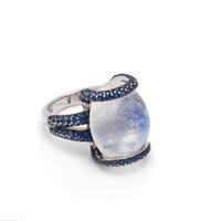 MOONSTONE AND SAPPHIRE RING