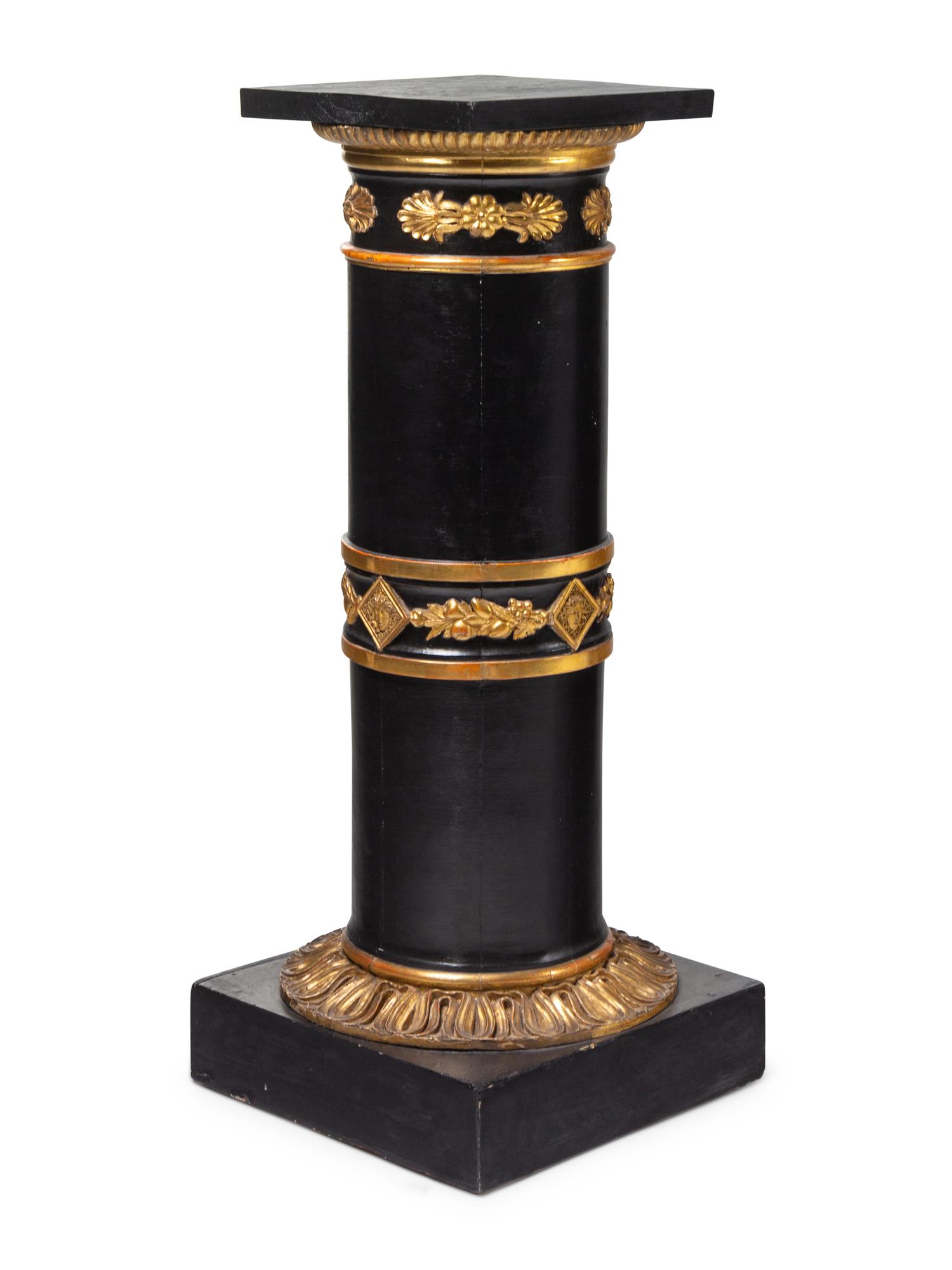 A Continental Gilt Metal Mounted Pedestal