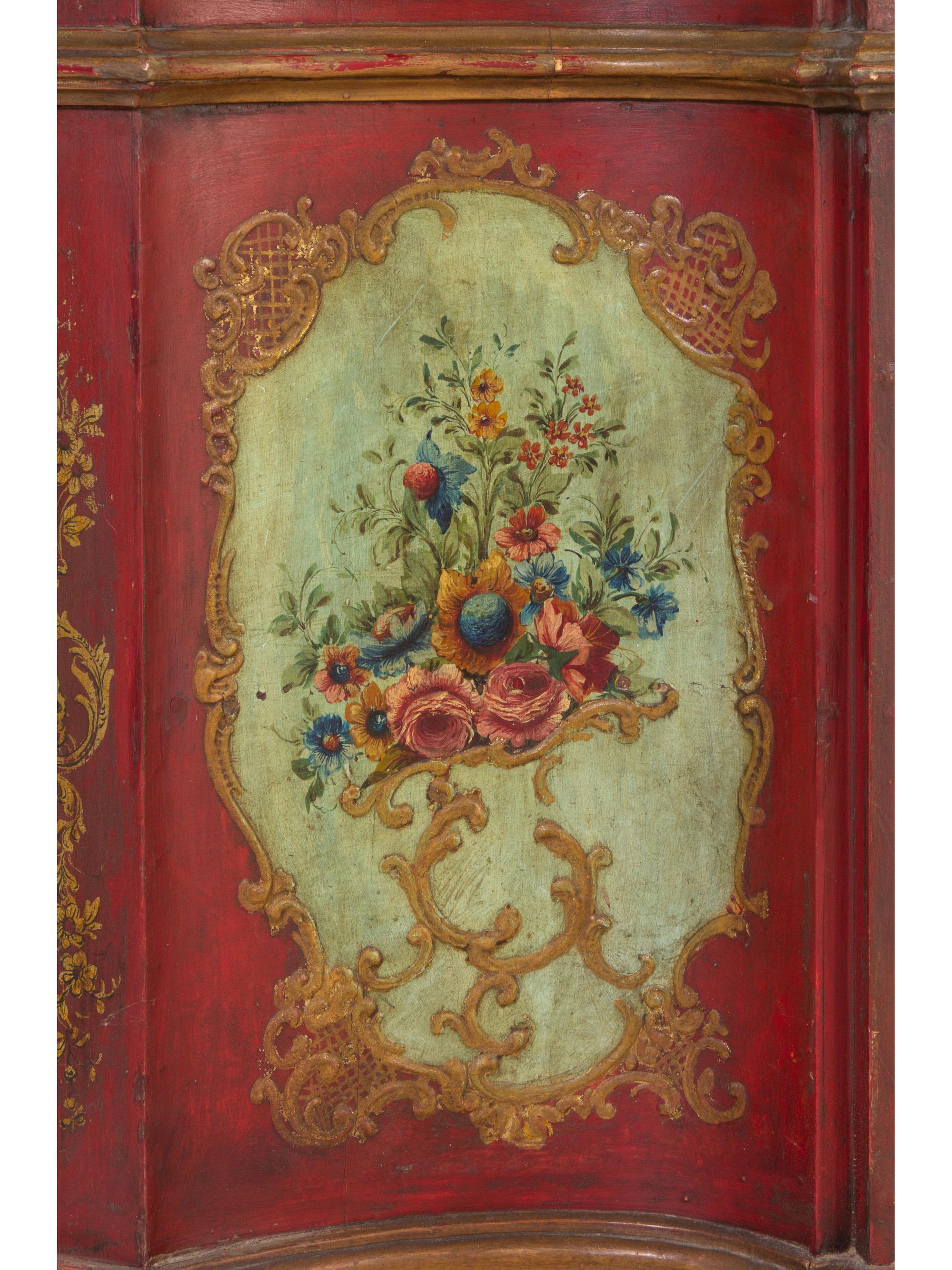 A Venetian Polychrome Painted Secrétaire