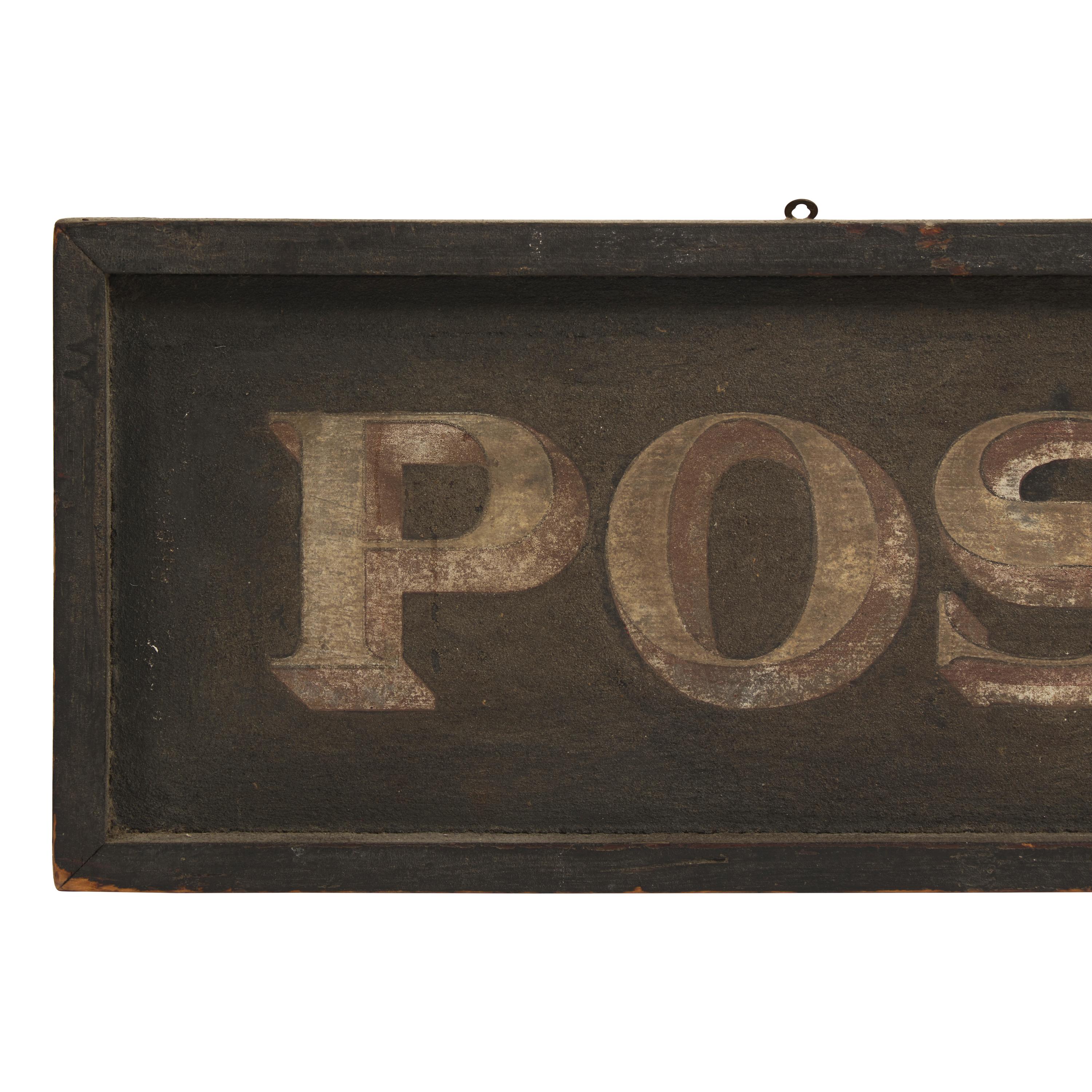 A Painted Wood "Post Office" Trade Sign