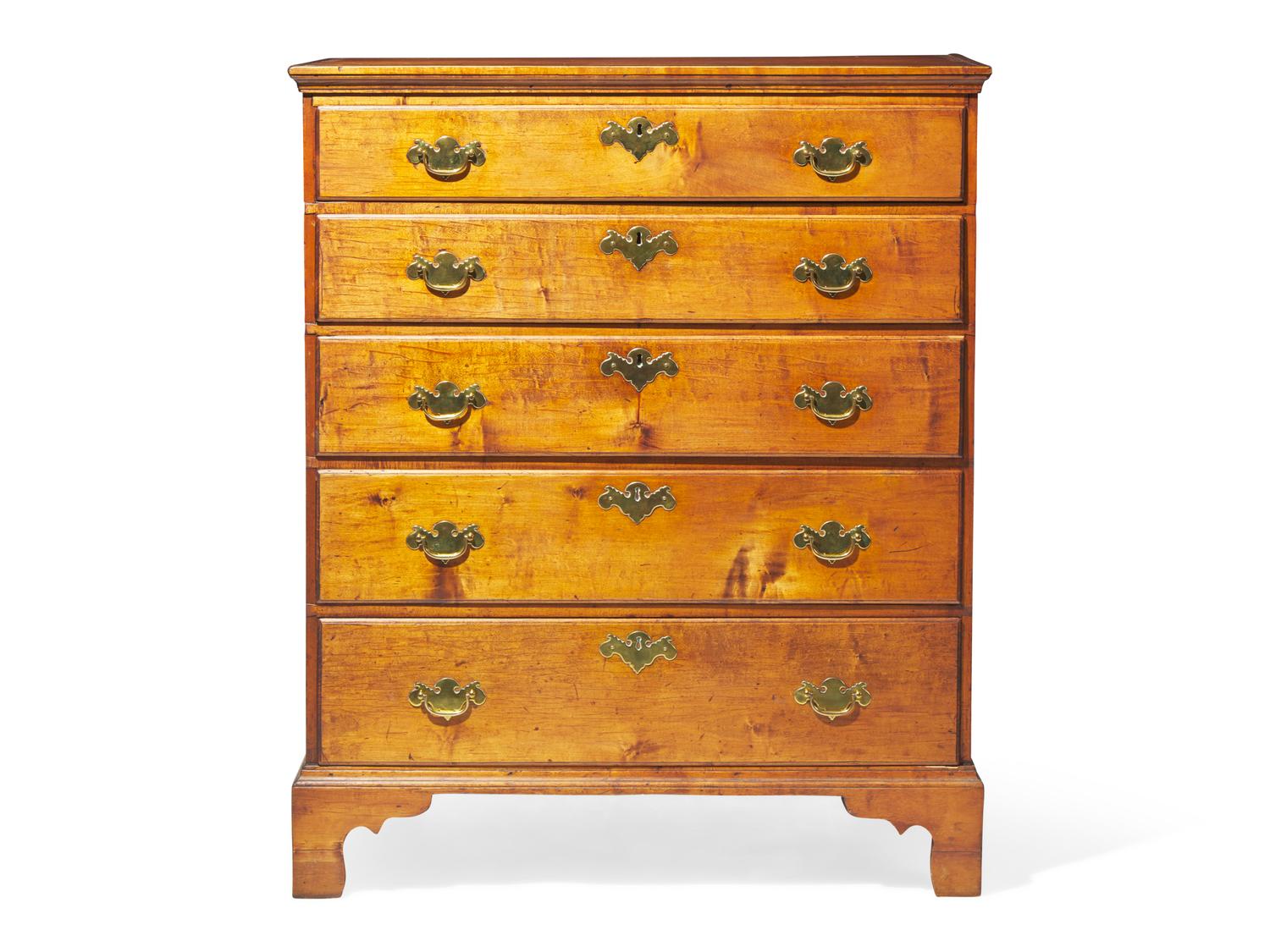 A Chippendale Maple Chest of drawers, New England