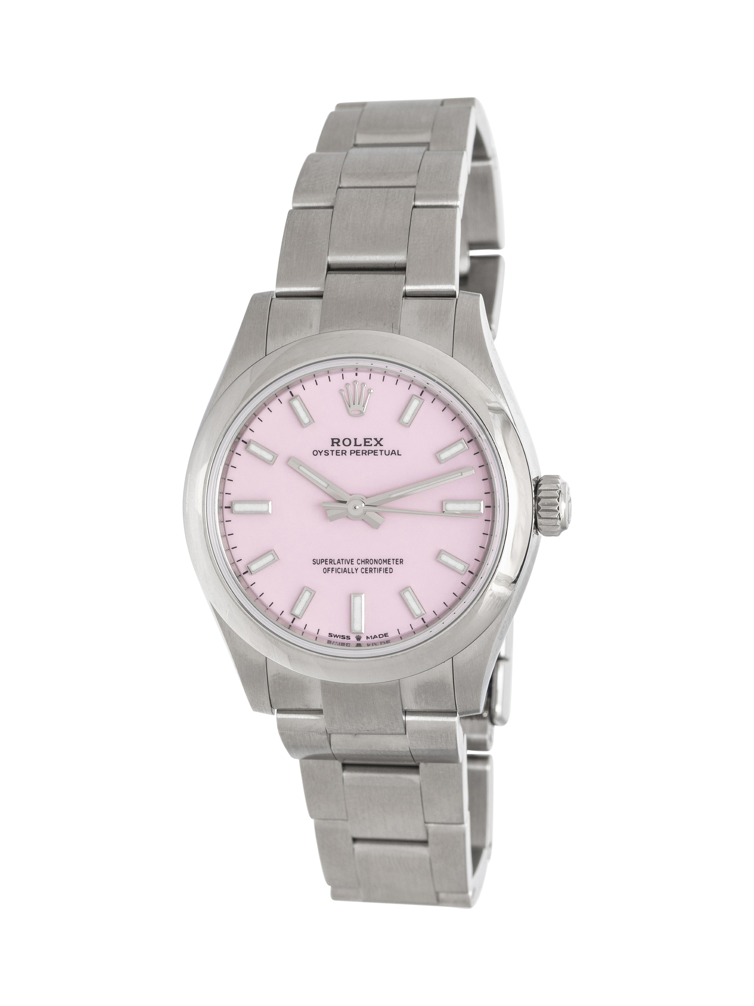 ROLEX, REF. 277200 STAINLESS STEEL 'OYSTER PERPETUAL' WITH PINK DIAL, BOX & PAPERS