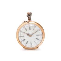 18K ROSE GOLD, PINK SAPPHIRE AND DIAMOND POCKET WATCH