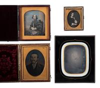 [EARLY PHOTOGRAPHY]. A group of 19 European daguerreotypes and ambrotypes, including: