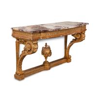 A Louis XVI Giltwood Marble-Top Console Table