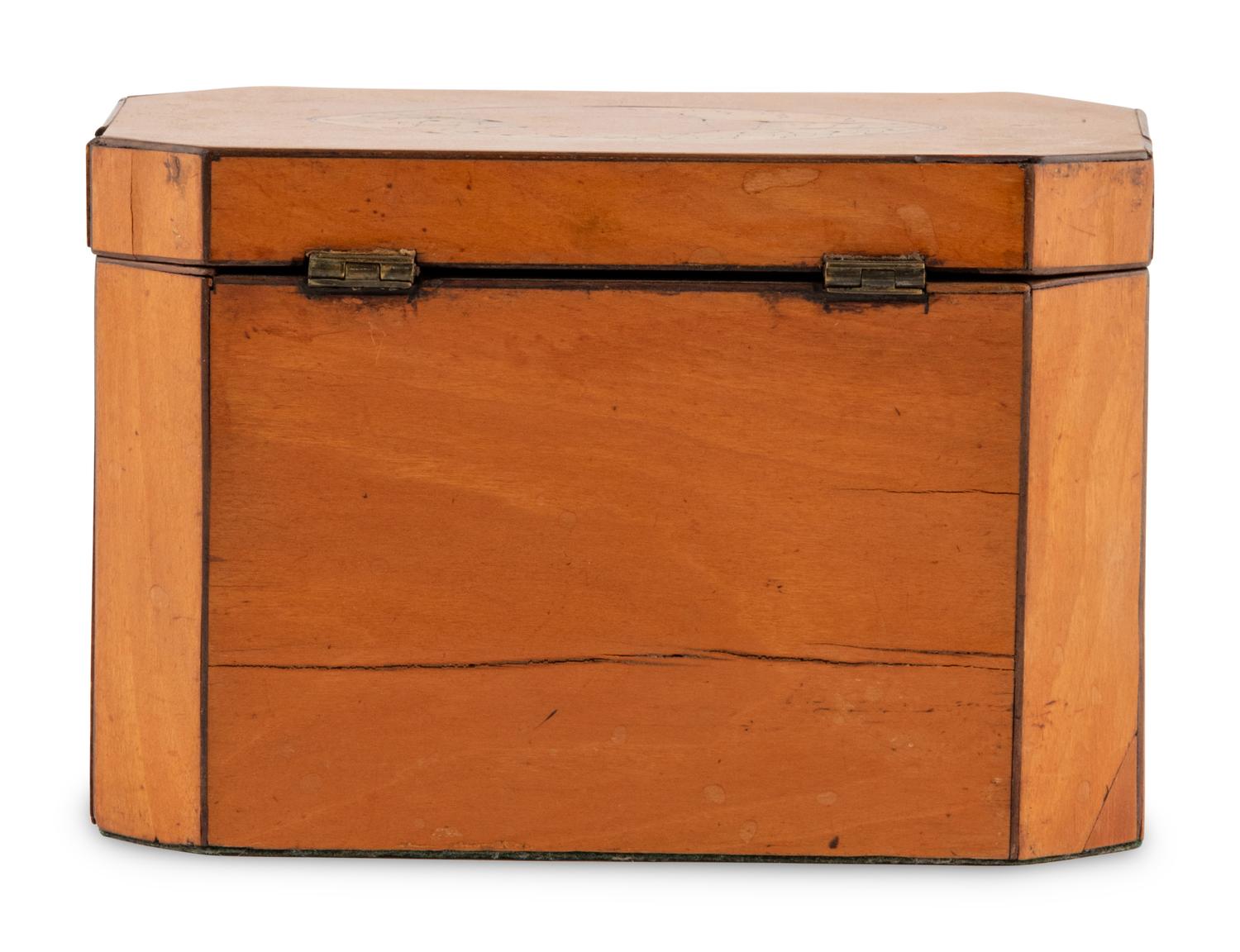 A George III Satinwood and Marquetry Tea Caddy