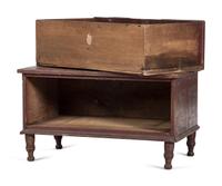 A Federal Red-Painted Cherrywood and Poplar One Drawer Chest
