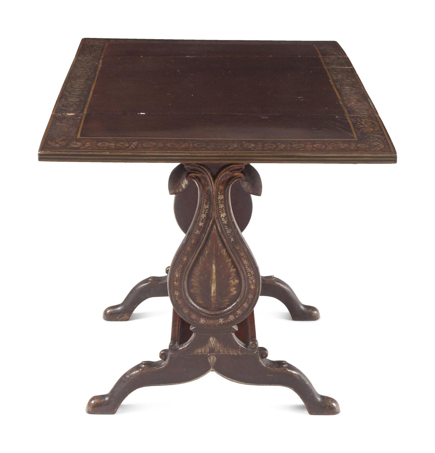 A Northern European Brown-Painted and Parcel-Gilt Sofa Table