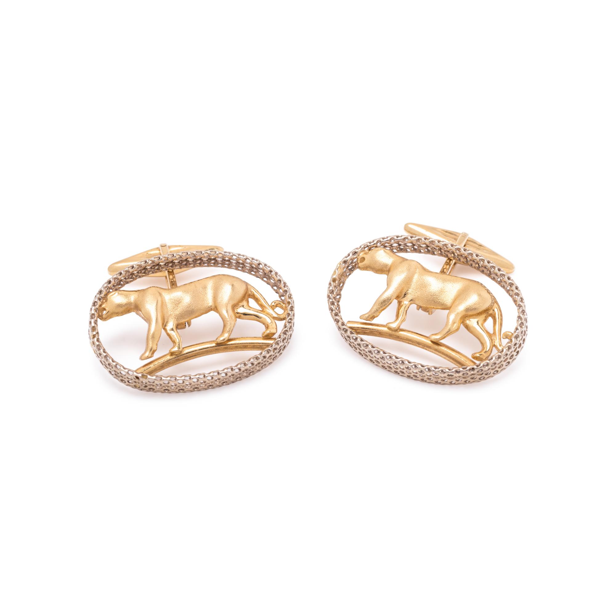 BICOLOR GOLD CUFFLINKS
