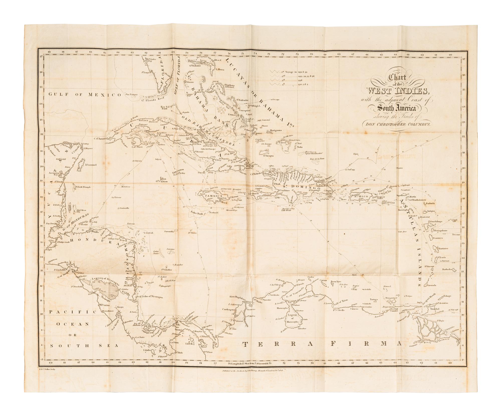 IRVING, Washington (1783-1859). A History of the Life and Voyages of Christopher Columbus. London: John Murray, 1828.
