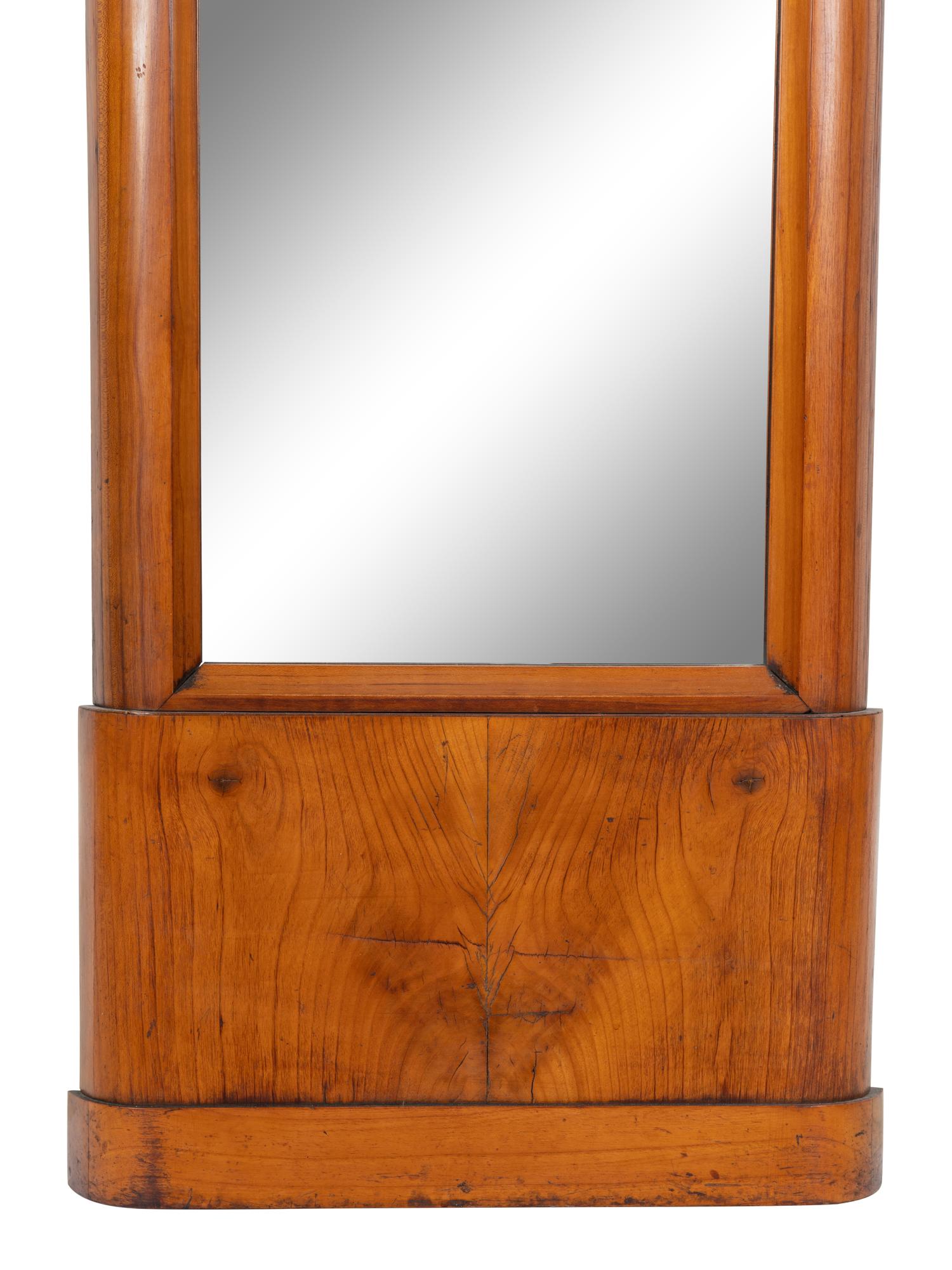 A Biedermeier Walnut Mirror