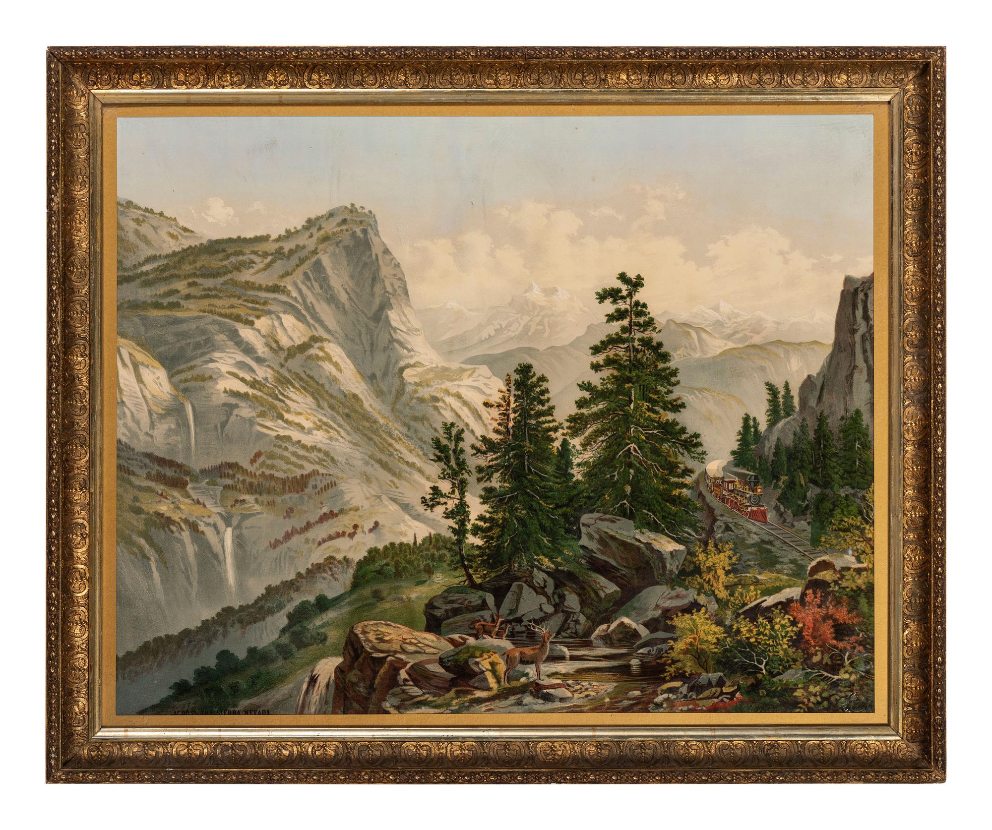 [TRANSPORTATION]. Across the Sierra Nevada . Cincinnati, OH: Krebs Lithographing Co., 1878.