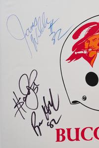 A Vintage 1970-80s Tampa Bay Buccaneers Game Issued "Creamsicle" Football Jersey and Group of Signed Autograph Items,