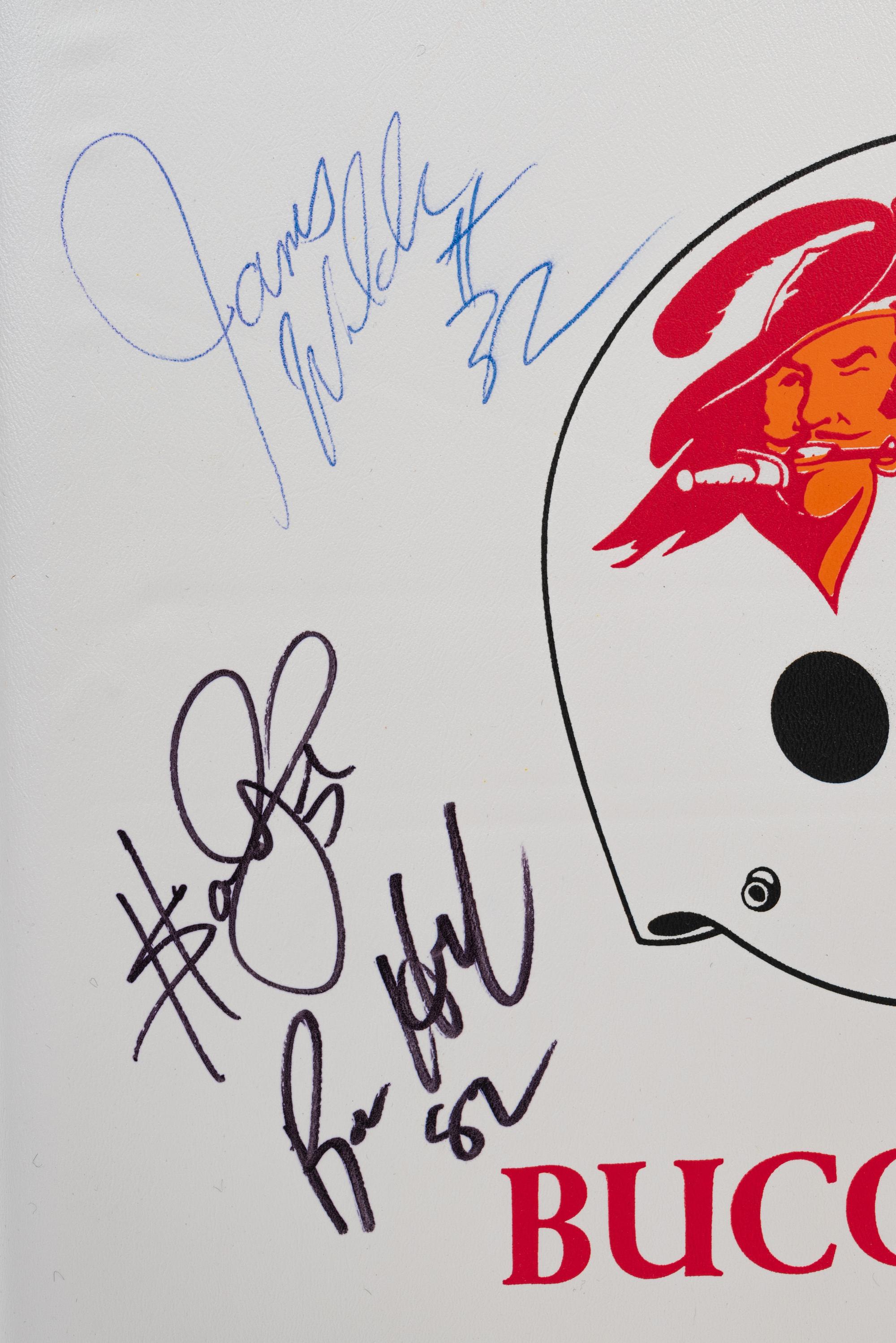 A Vintage 1970-80s Tampa Bay Buccaneers Game Issued "Creamsicle" Football Jersey and Group of Signed Autograph Items,