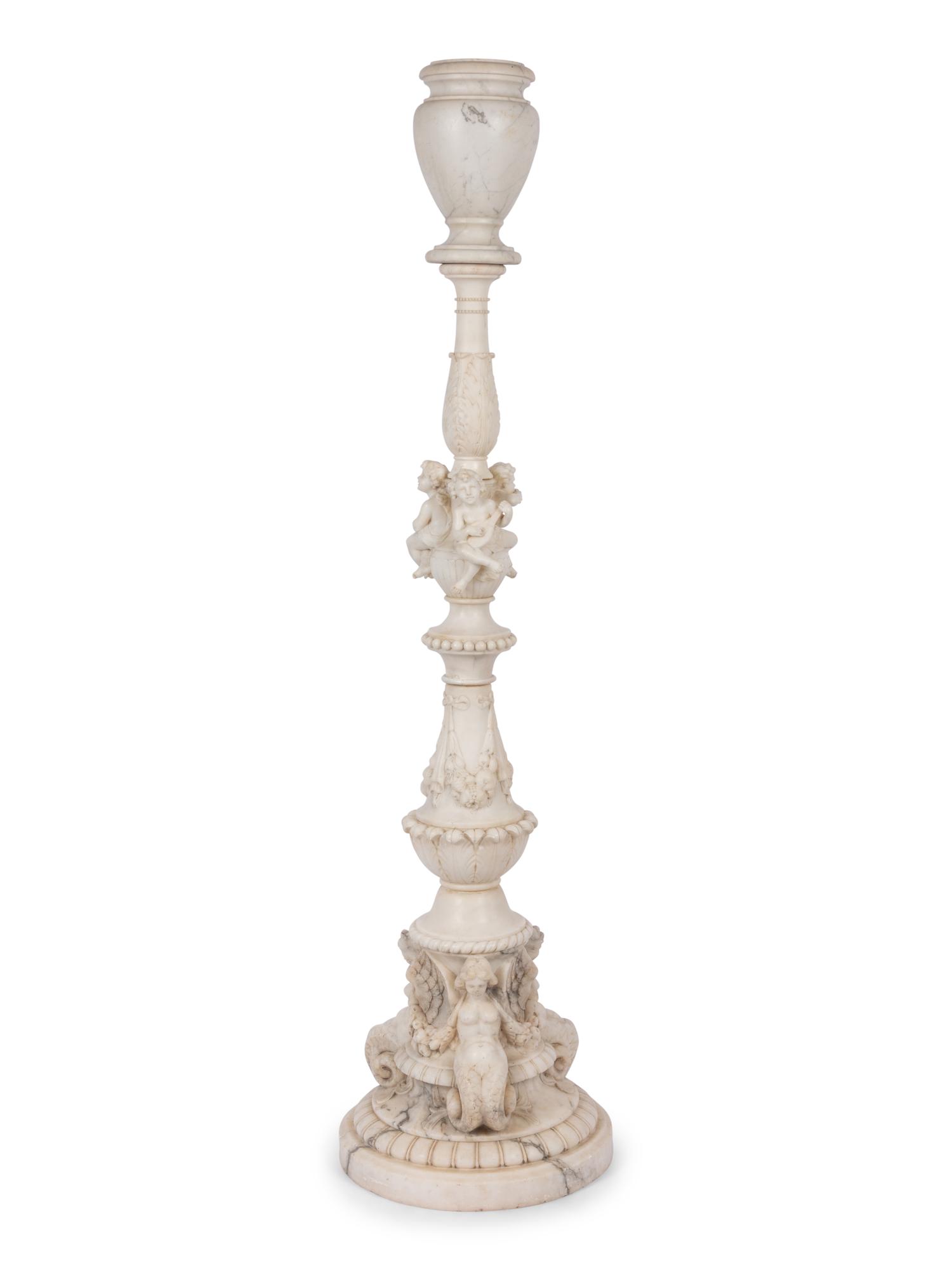 A Continental Carved Marble Jardinière or Torchère