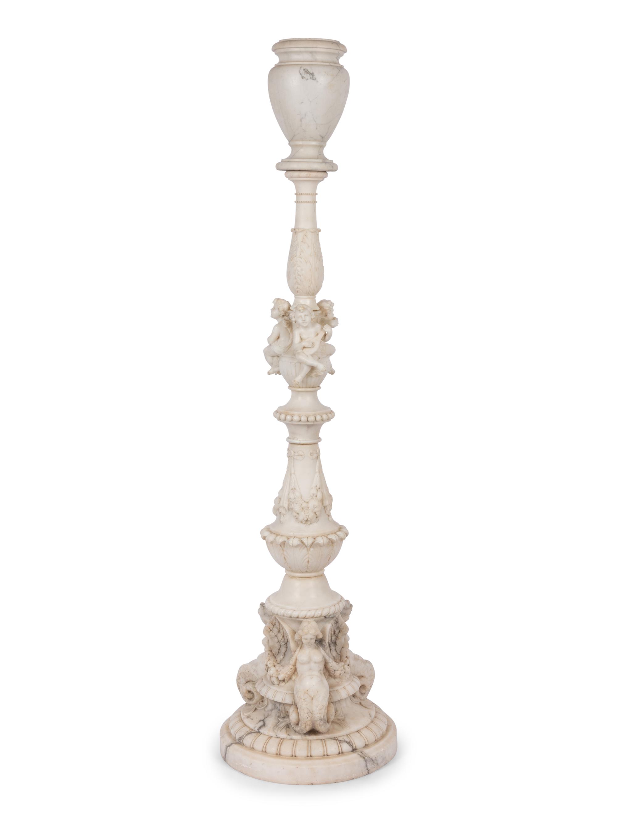 A Continental Carved Marble Jardinière or Torchère