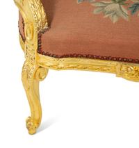 A Louis XVI Style Giltwood Bergere with Needlepoint Upholstery — 20TH CENTURY