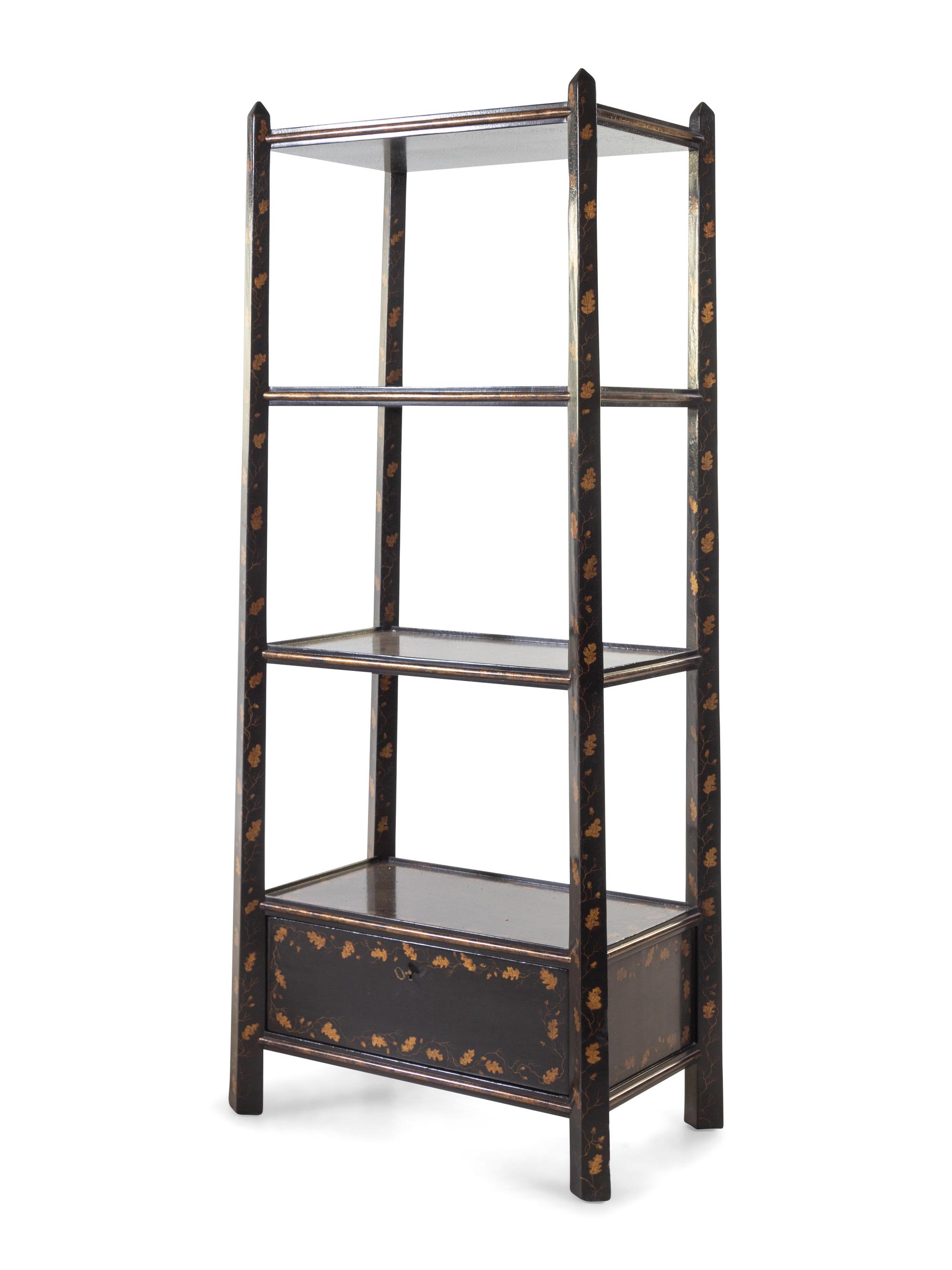 A Regency Style Lacquered Etagere