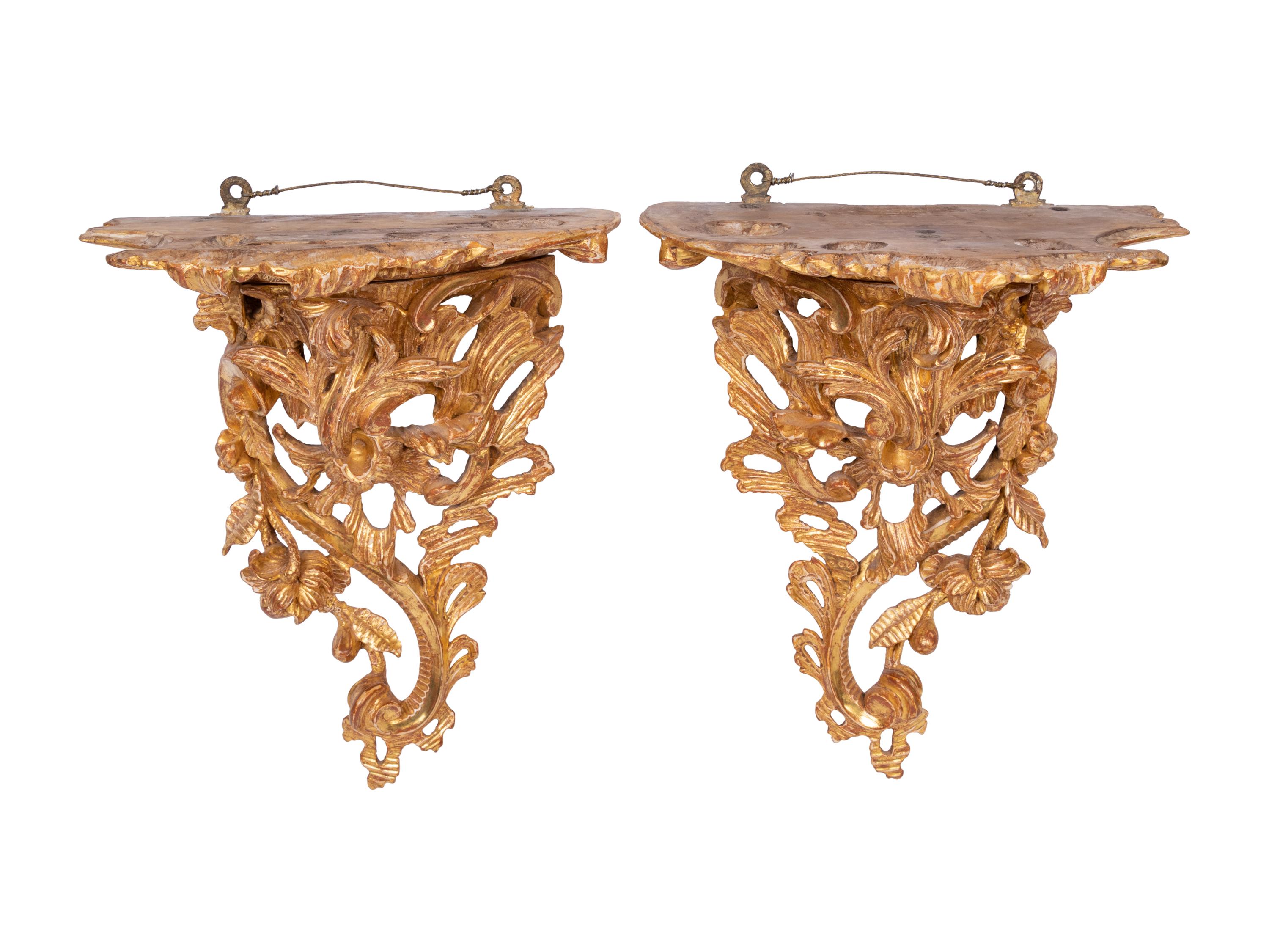 A Pair of George III Giltwood Wall Brackets