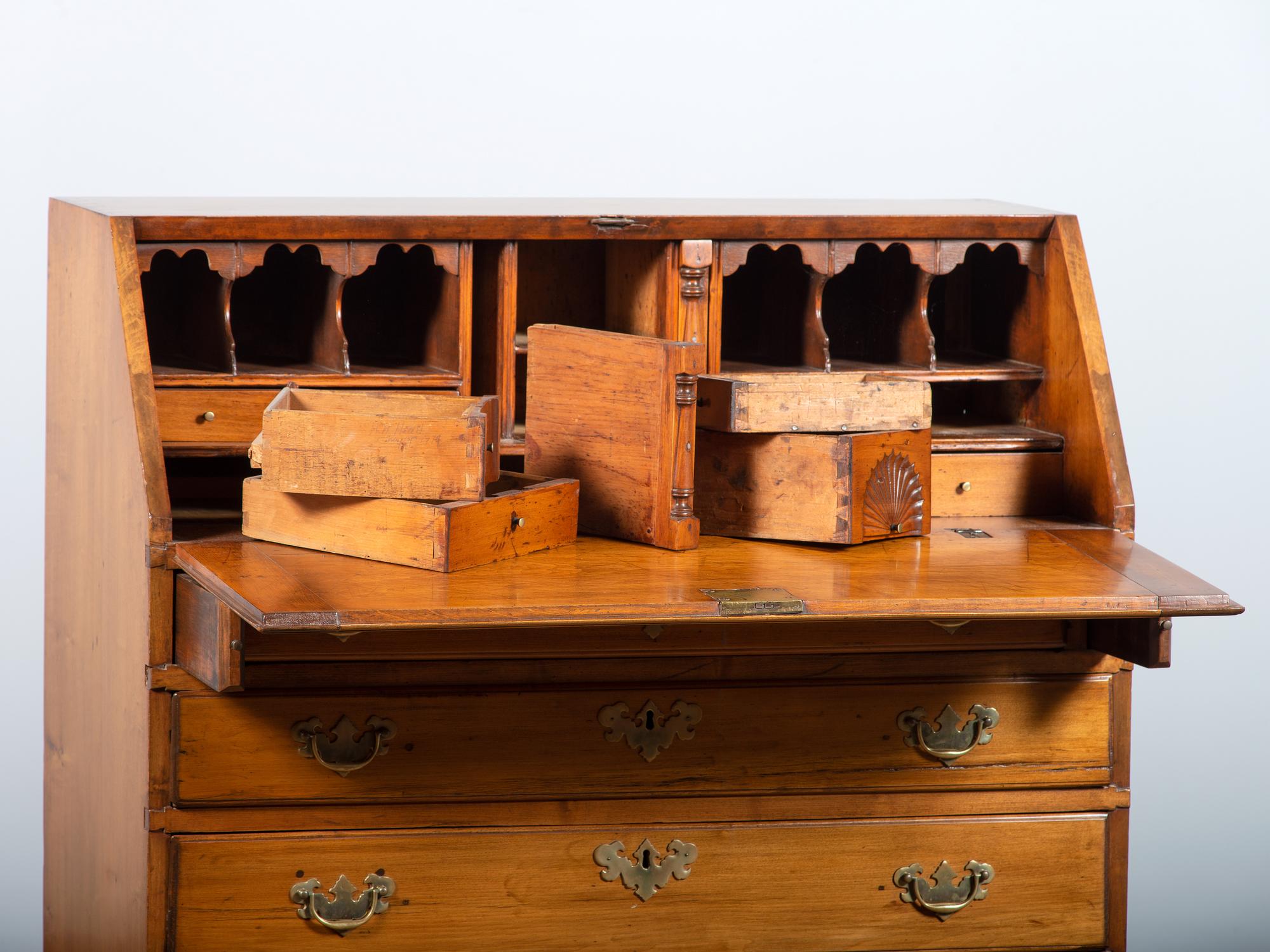 A Chippendale Maple Slant Front Desk