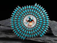 Large Navajo Silver Gan Dancer Belt Buckle