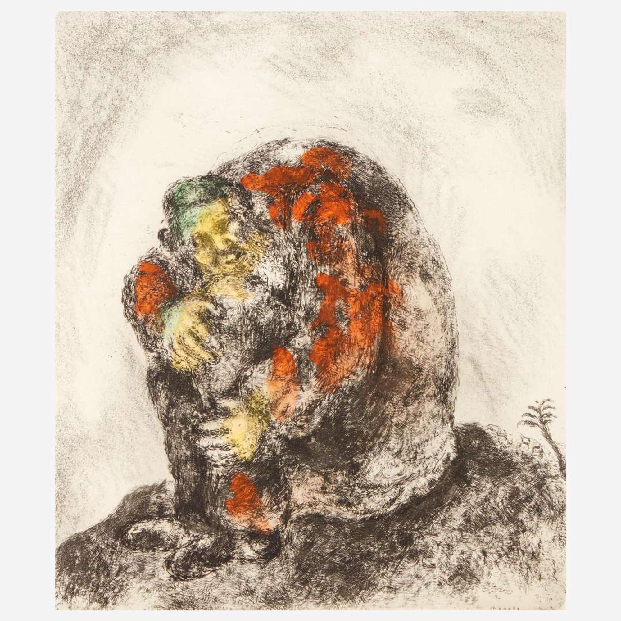 Marc Chagall (French/Russian, 1887-1985) Élie sur le mont Carmel (pl. 86 from La Bible)