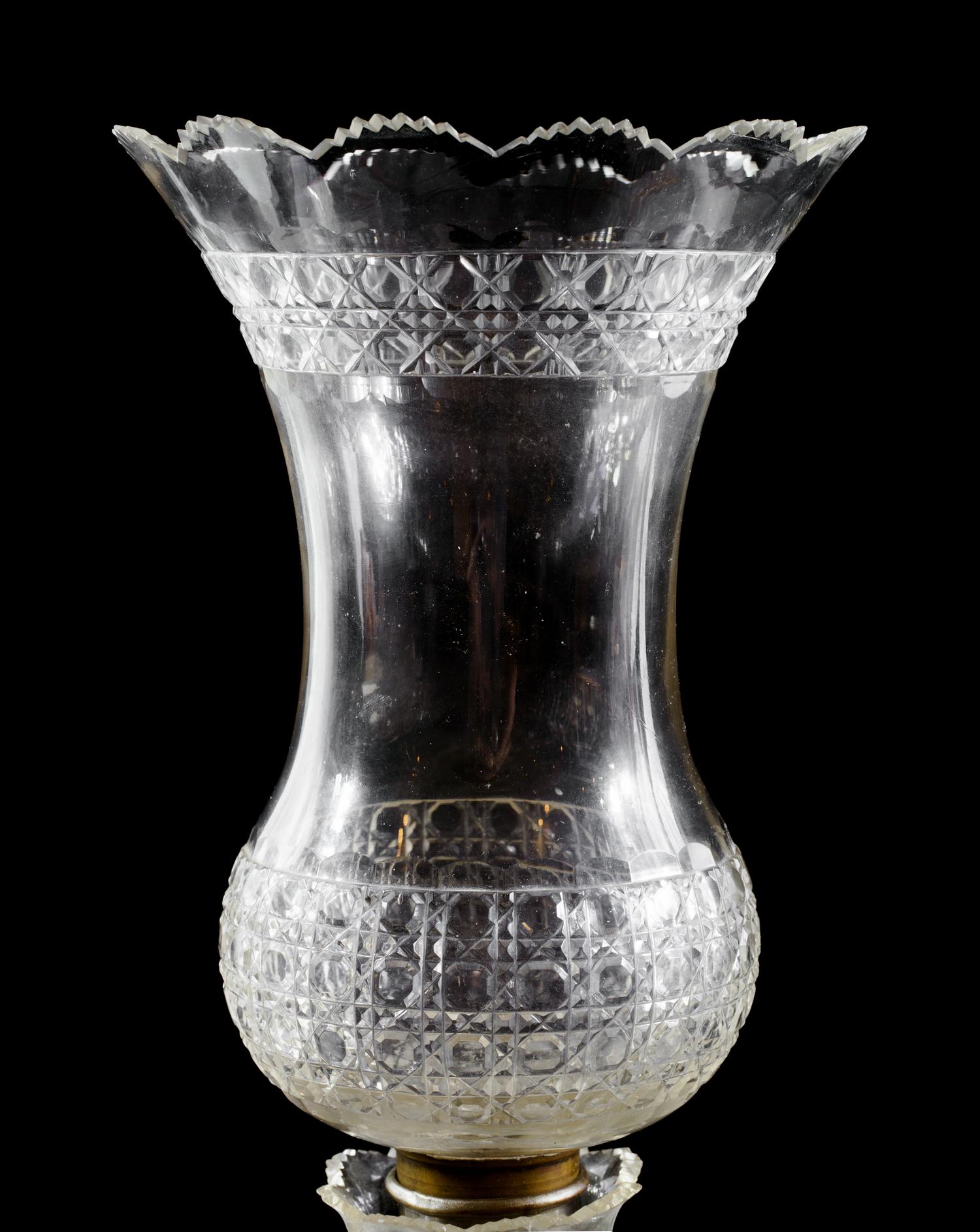 A Pair of Cut Glass Girandoles