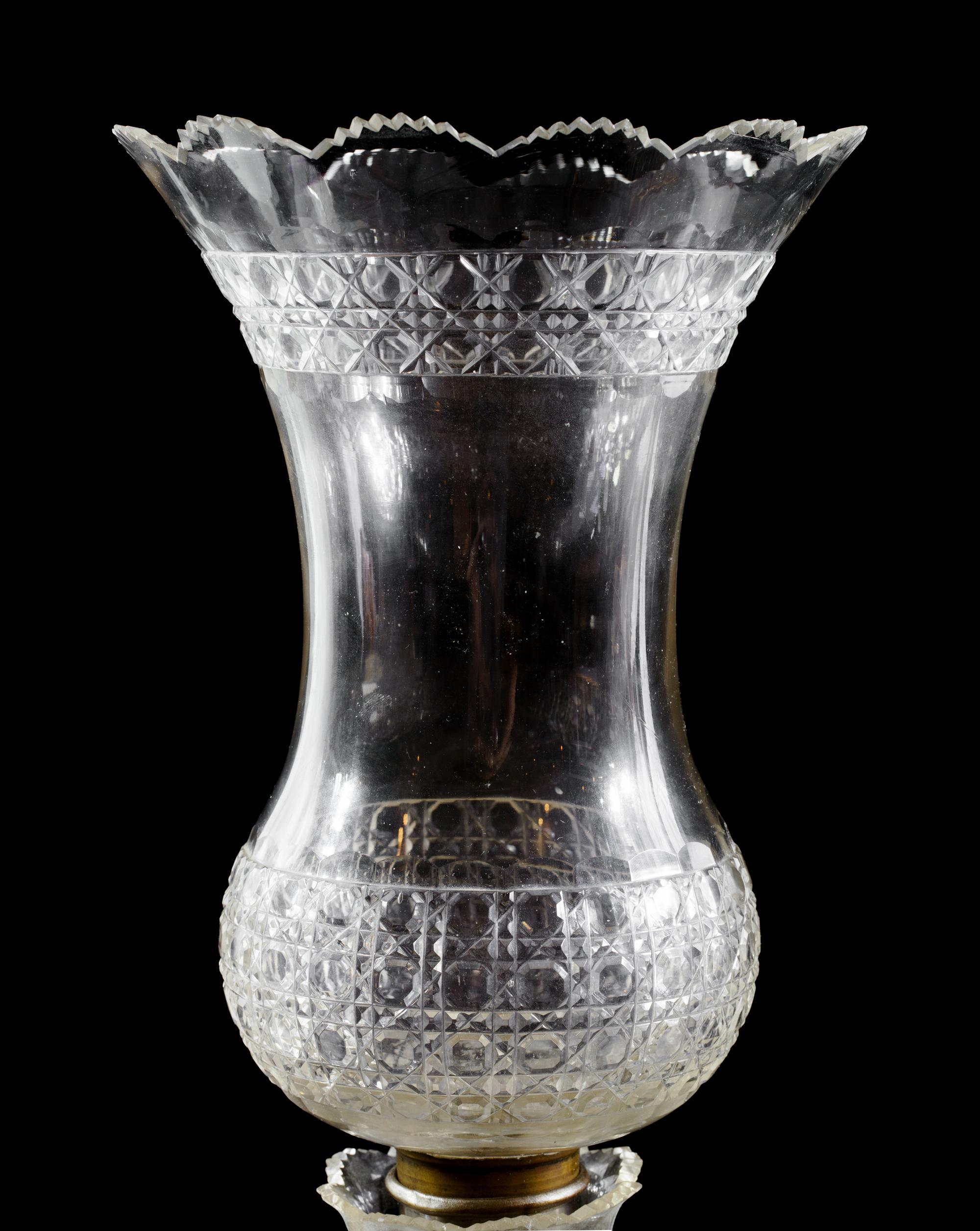A Pair of Cut Glass Girandoles