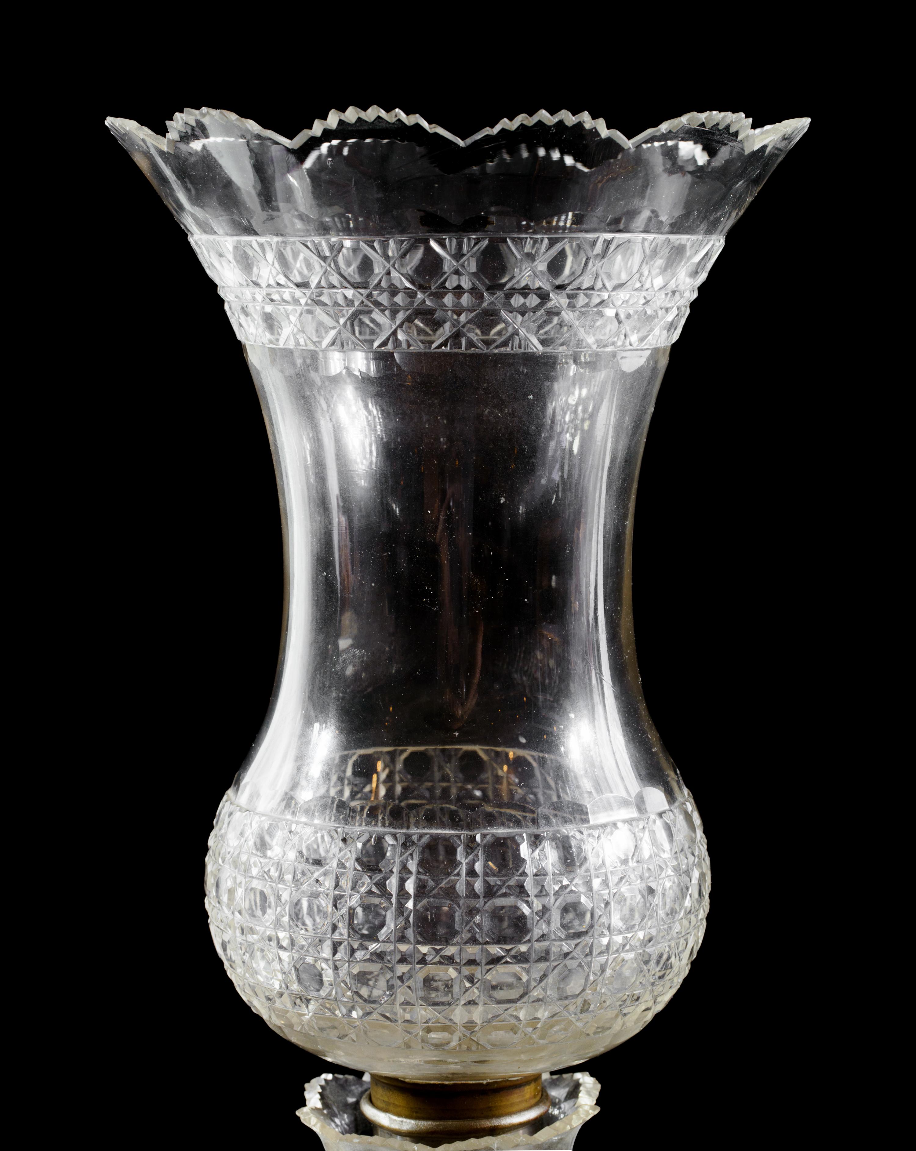 A Pair of Cut Glass Girandoles