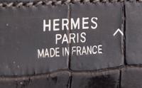 An Hermes Graphite Porosus Crocodile 35cm Birkin Handbag, 14" x 10" x 7".