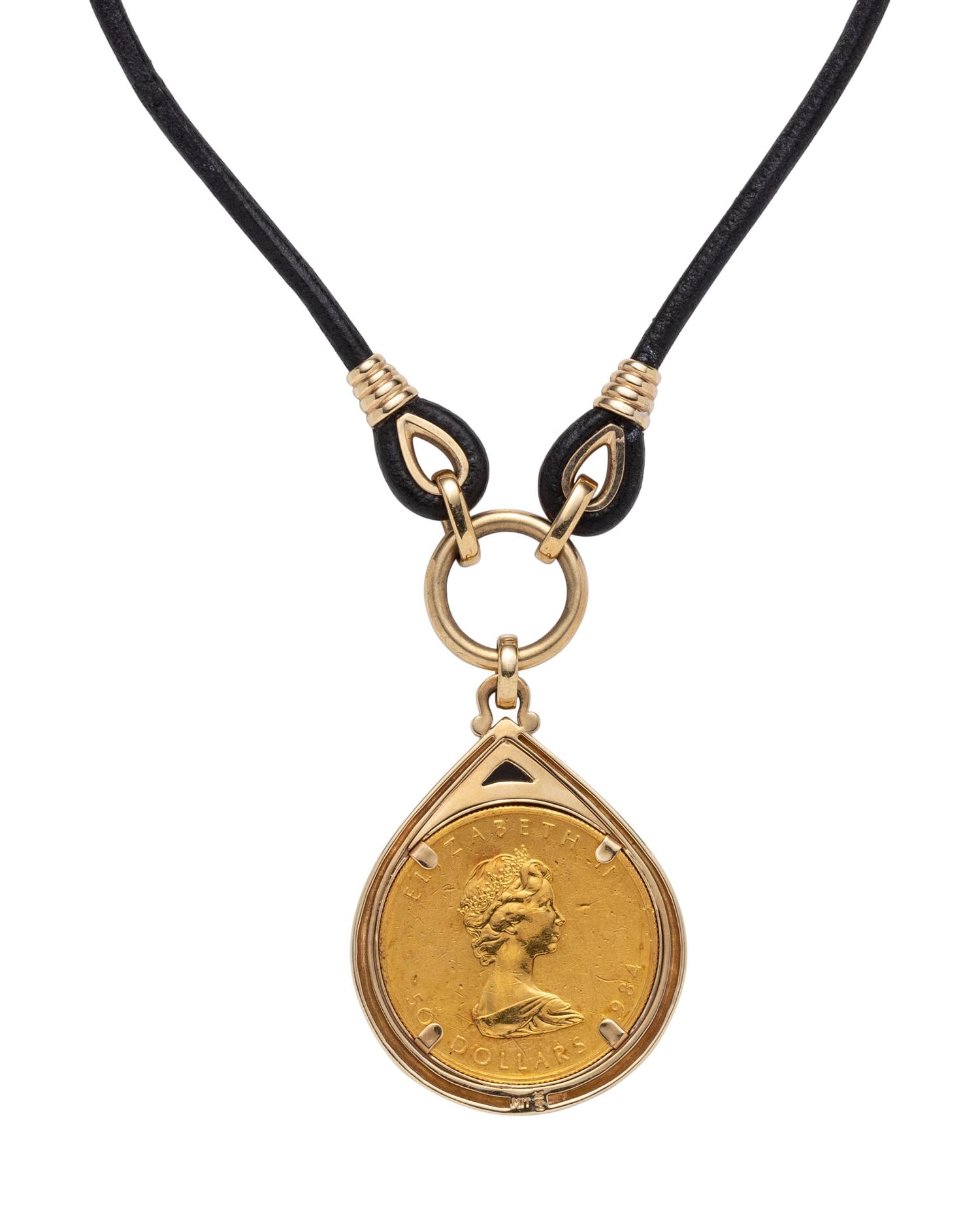 YELLOW GOLD AND COIN NECKLACE