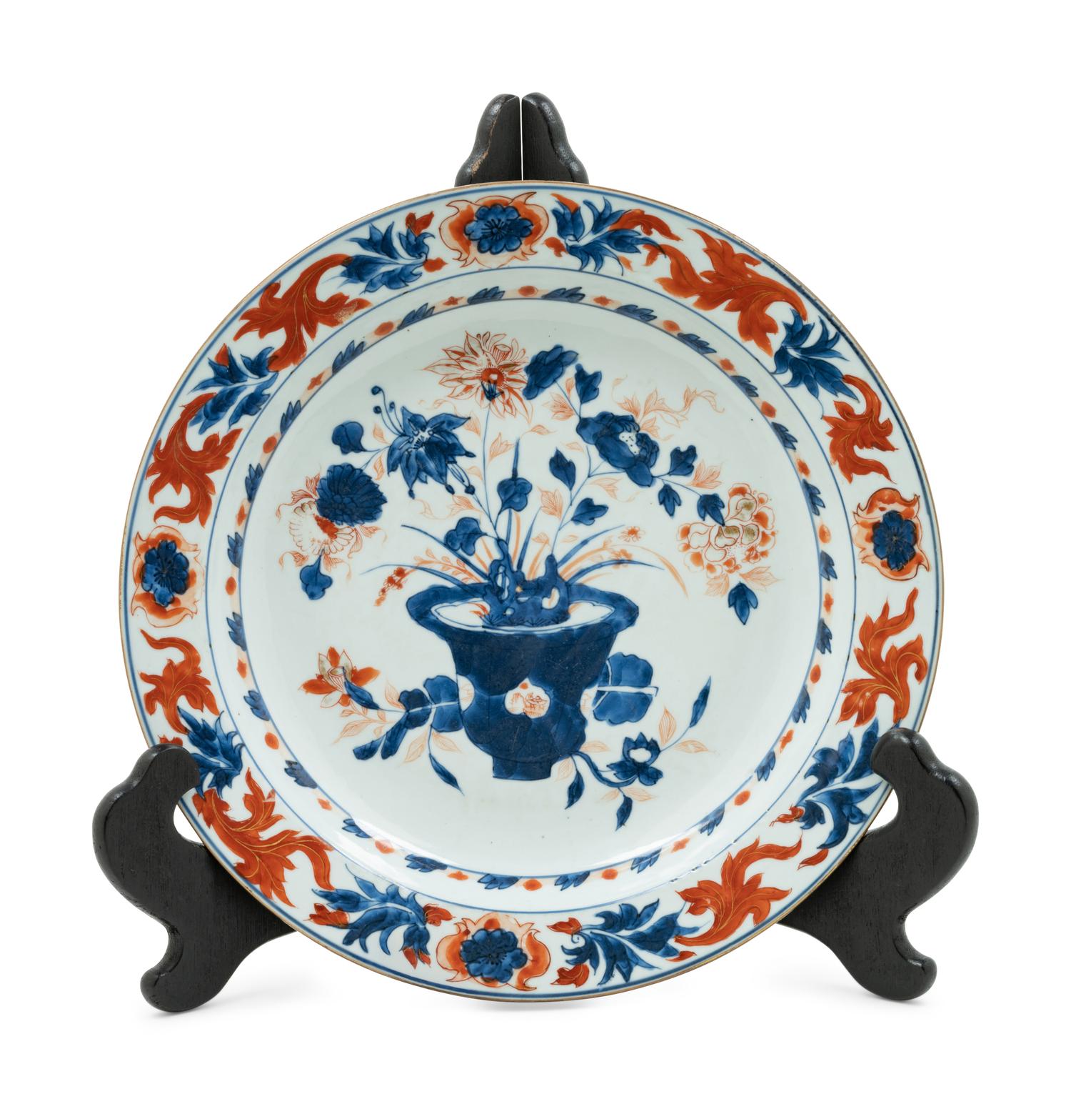 A Chinese Export Porcelain Imari-Style Plate