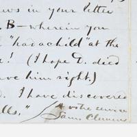[Literature] Twain, Mark (Samuel Clemens) Autograph Letter, signed