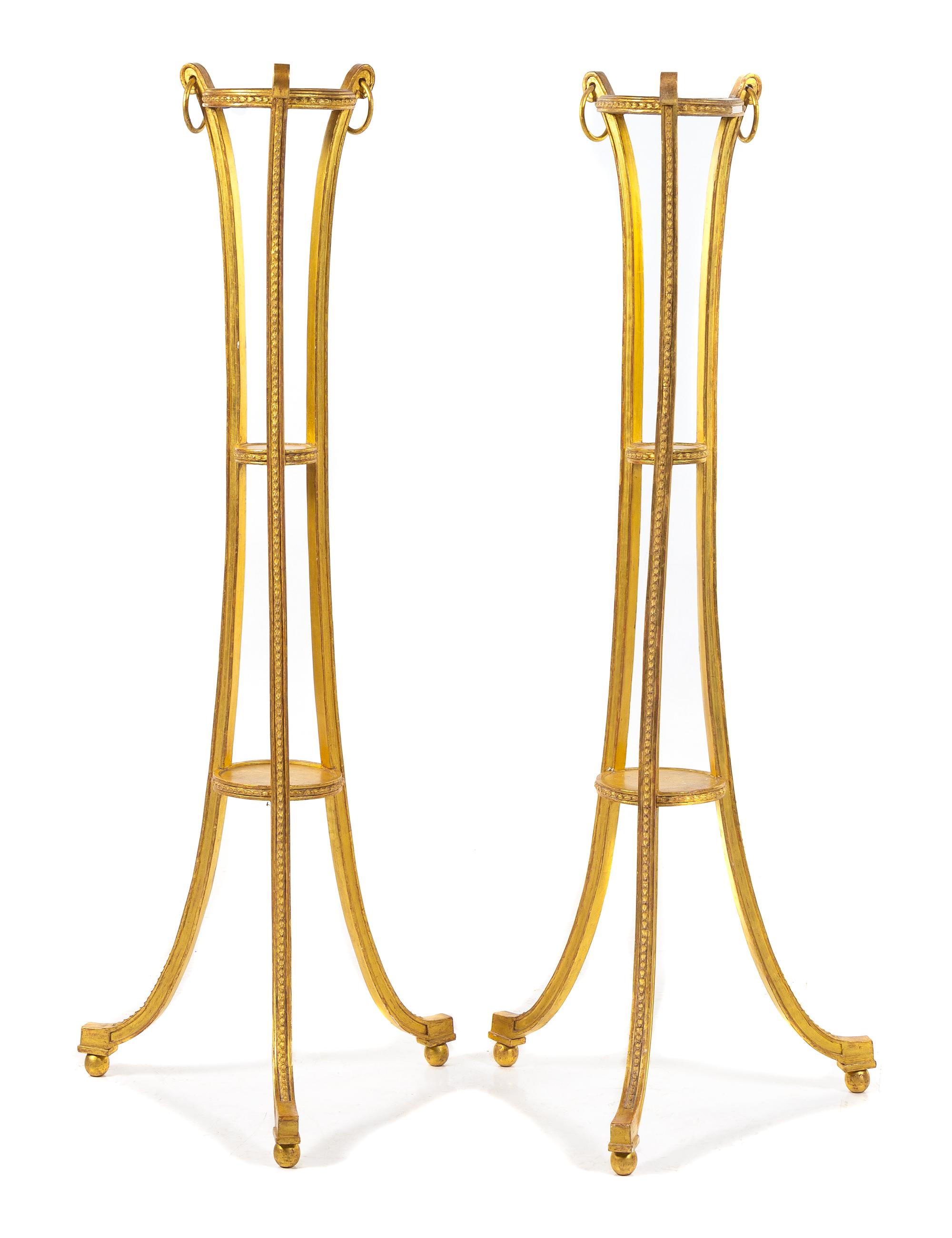 A Pair of George III Giltwood Pedestals