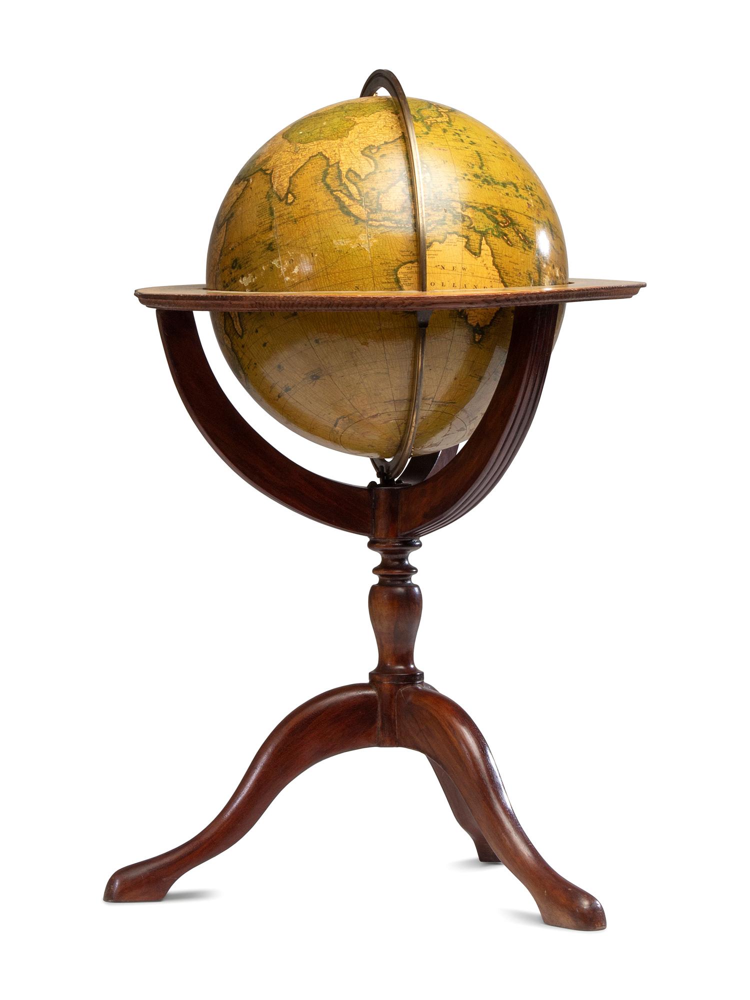 A Pair of Newton and Son 11-Inch New and Improved Terrestrial and Celestial Globes