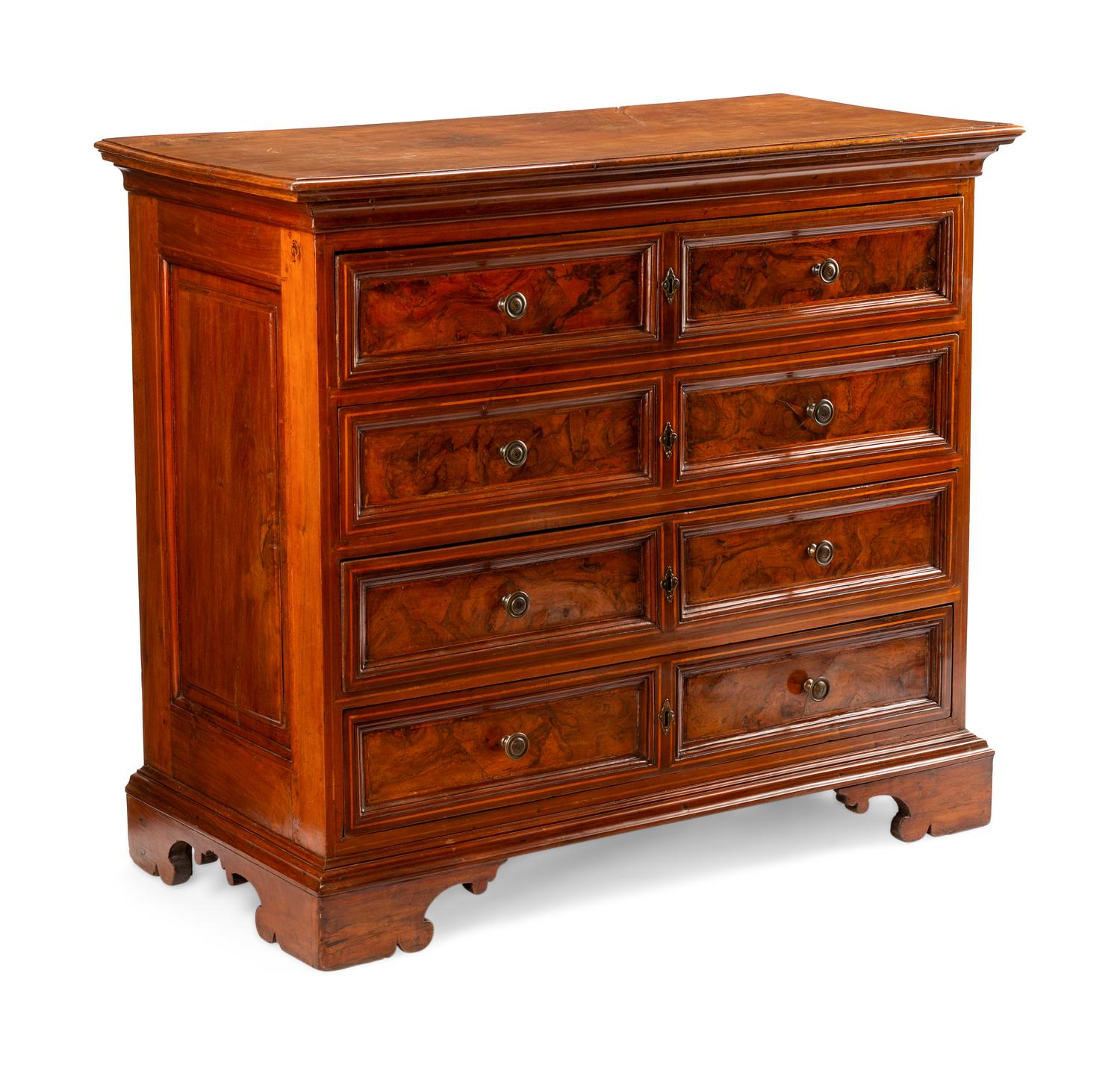 An Italian Walnut Chest of Drawers