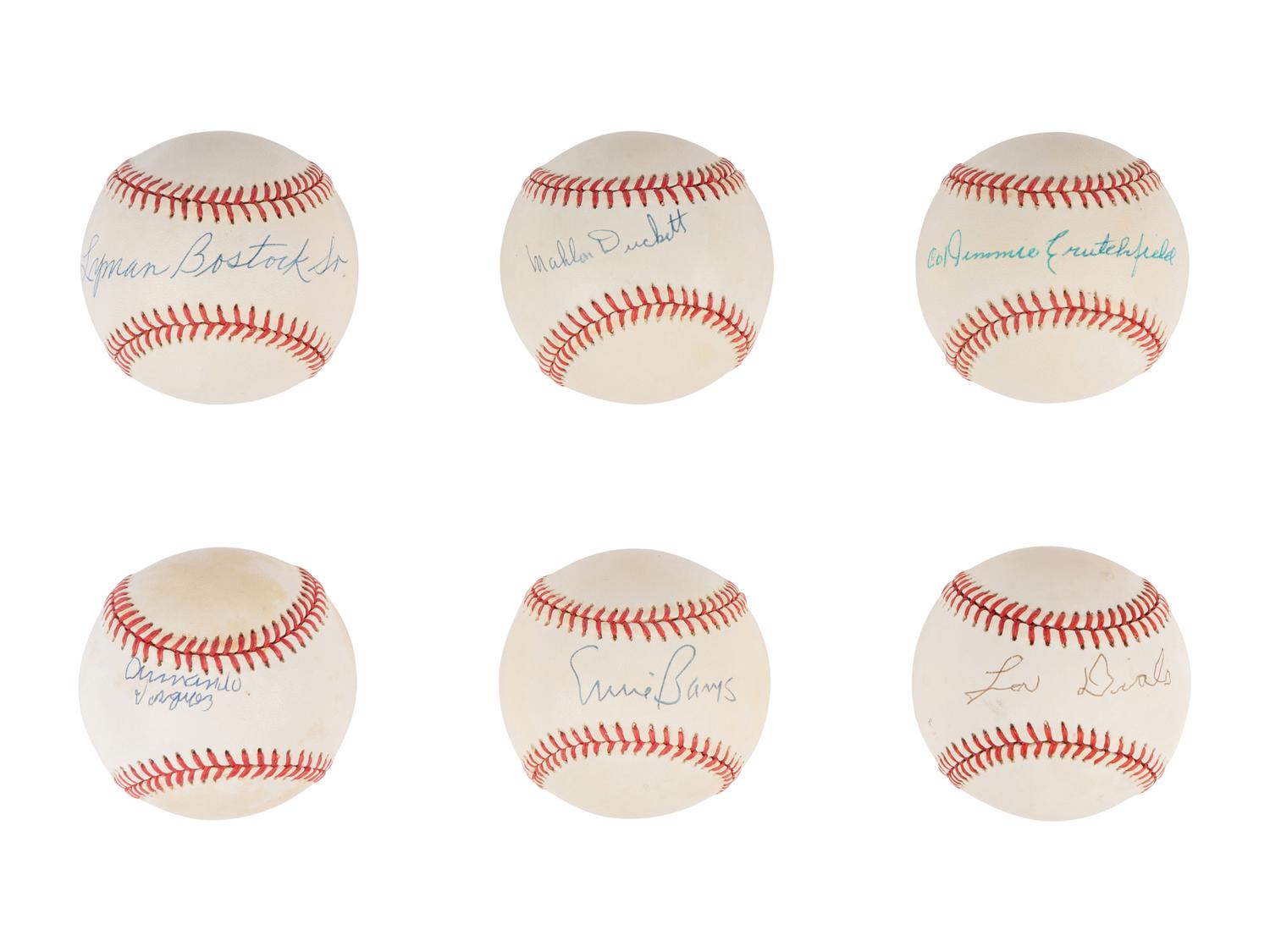 A Group of 12 Negro Leauge Legends Single Signed Autograph Baseballs (Beckett Authentication Services Certified),