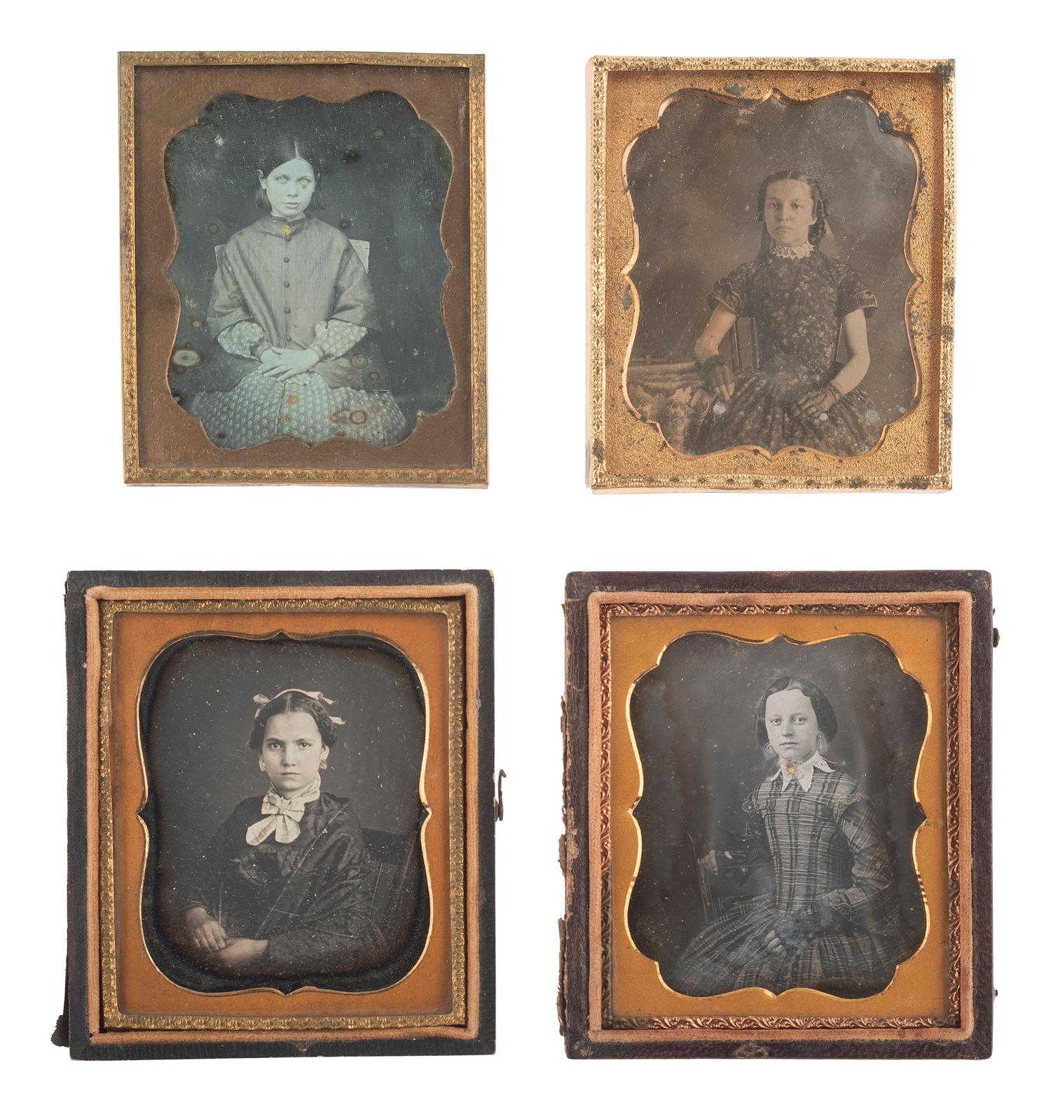 [EARLY PHOTOGRAPHY]. 28 sixth plate daguerreotypes featuring adolescents and teenagers.
