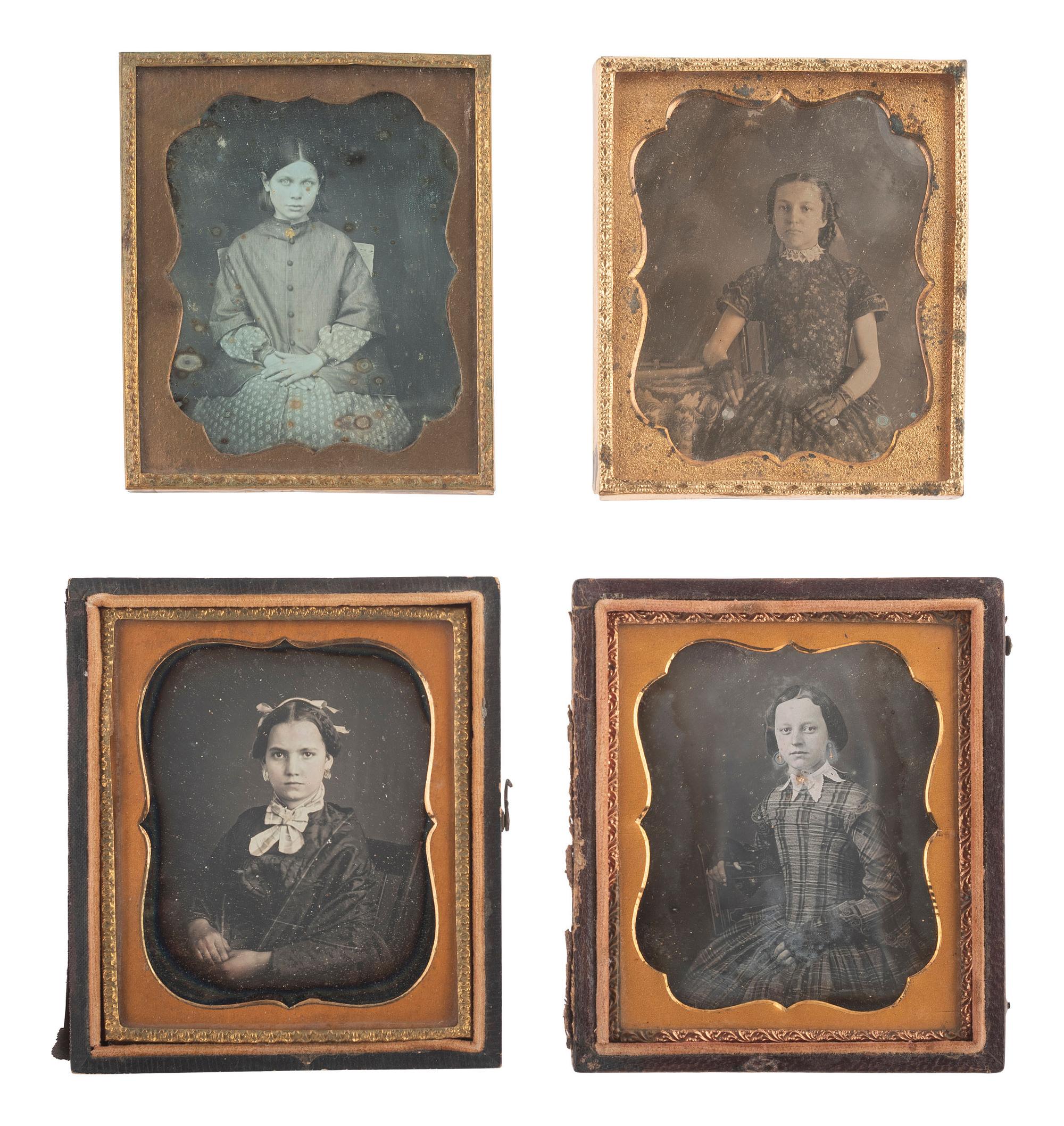 [EARLY PHOTOGRAPHY]. 28 sixth plate daguerreotypes featuring adolescents and teenagers.