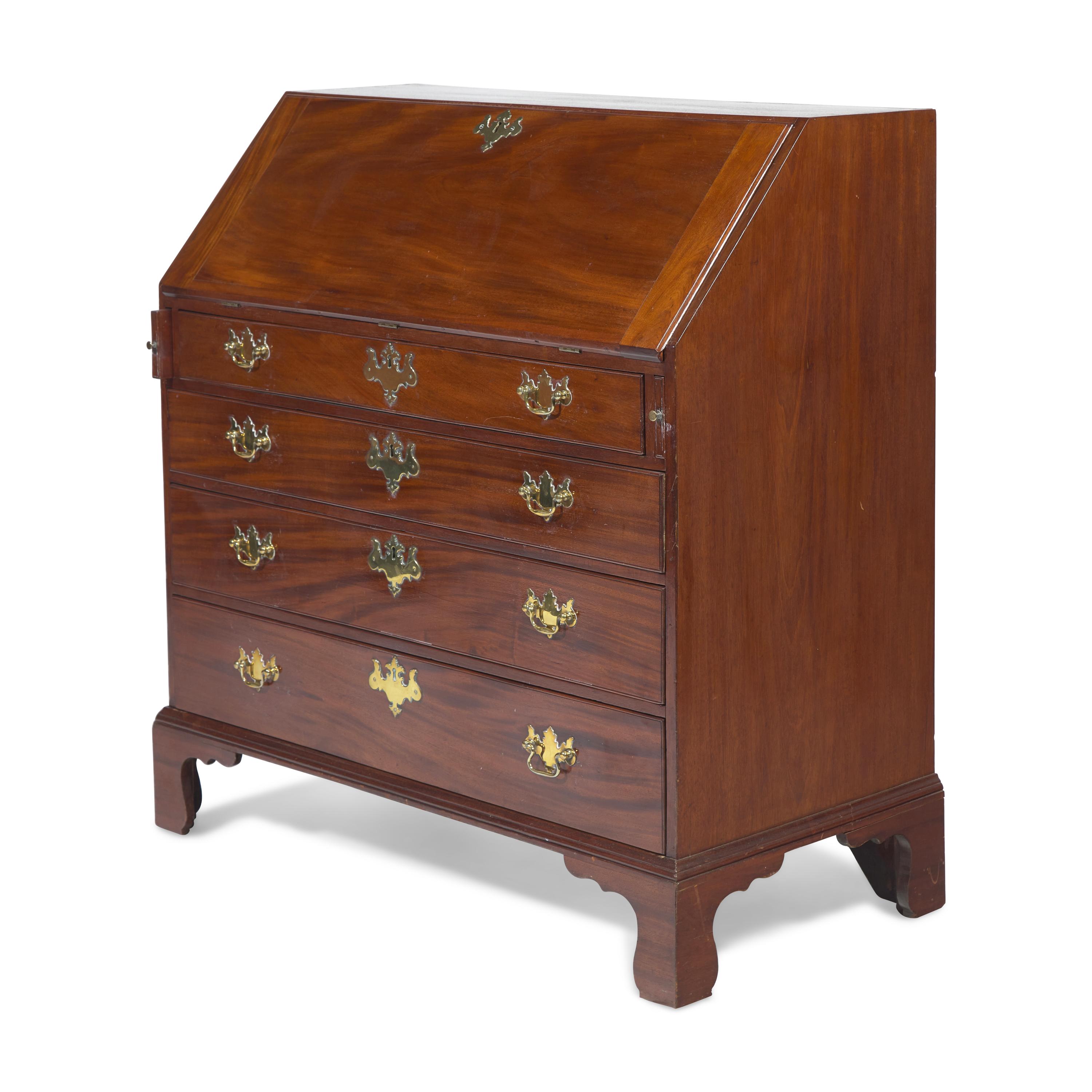 A Chippendale Mahogany Slant-Front Desk